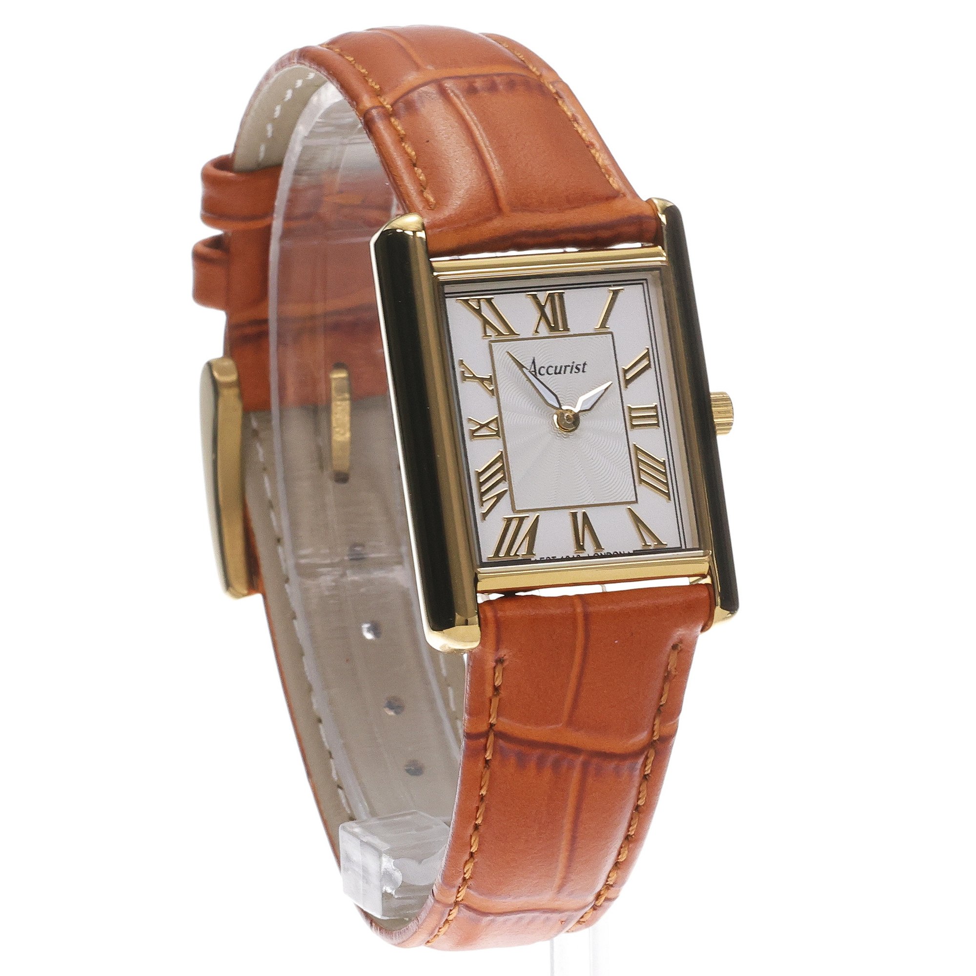 Accurist 71004 Rectangle 26mm - White Rectangle klasyczny zegarek złoty