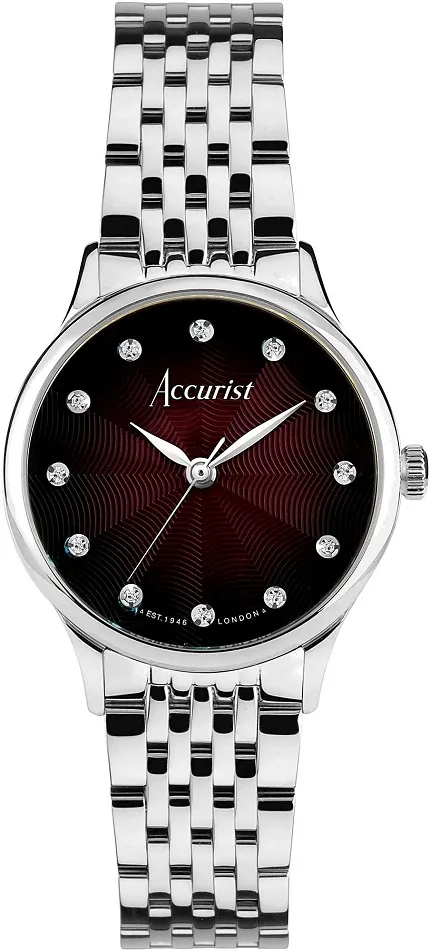 Accurist 77001 Dress Diamond 28mm - Burgundy - zdjęcie 1