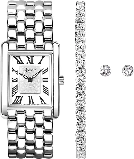 Accurist 89002 Rectangle x Sarah Alexander 26mm - White Gift Set - zdjęcie 1