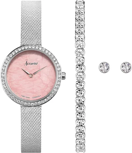 Accurist 89004 Jewellery x Sarah Alexander 28mm - Rose Quartz Gift Set - zdjęcie 1