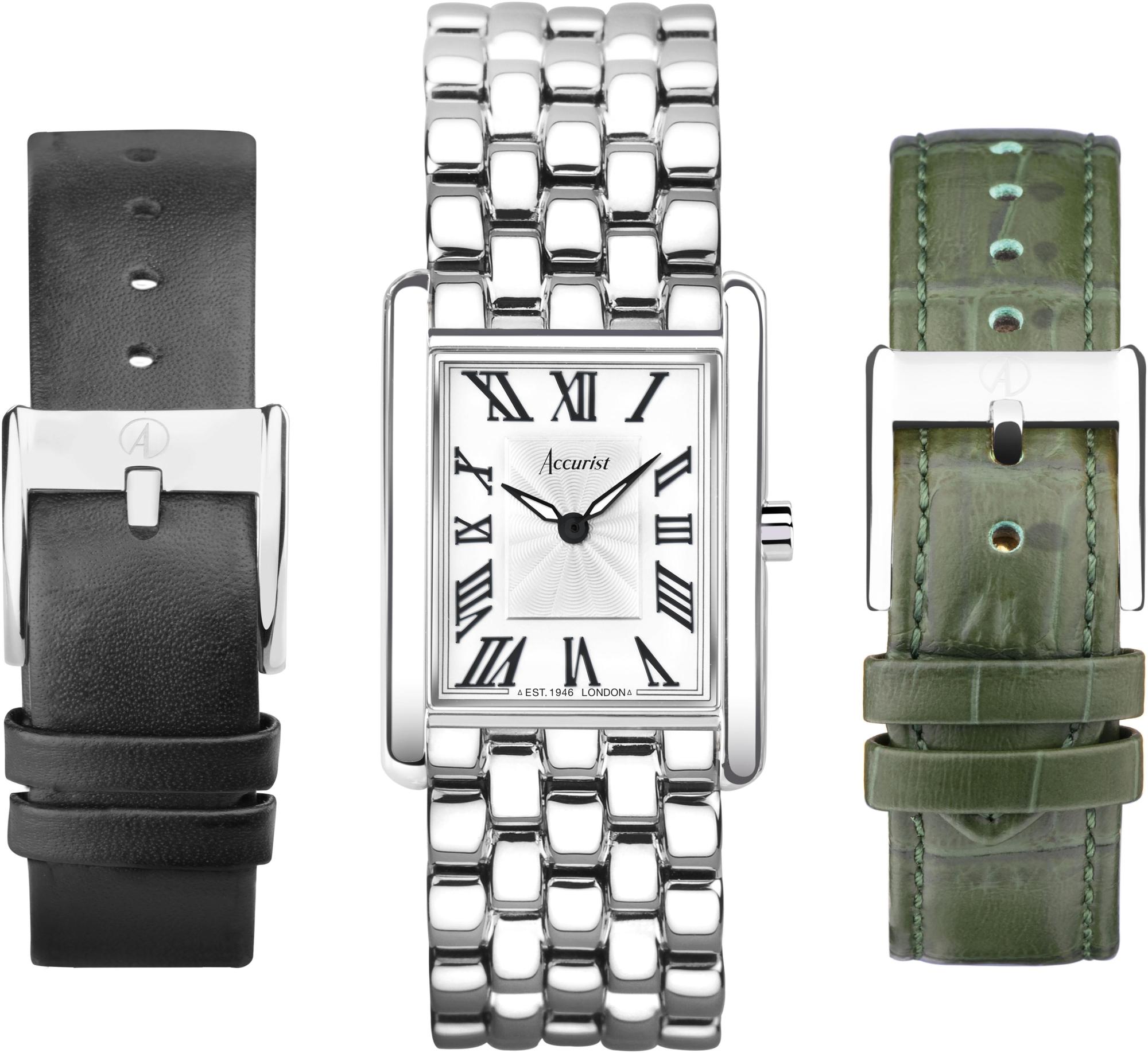 Accurist Rectangle 26mm - White Gift Set B71006