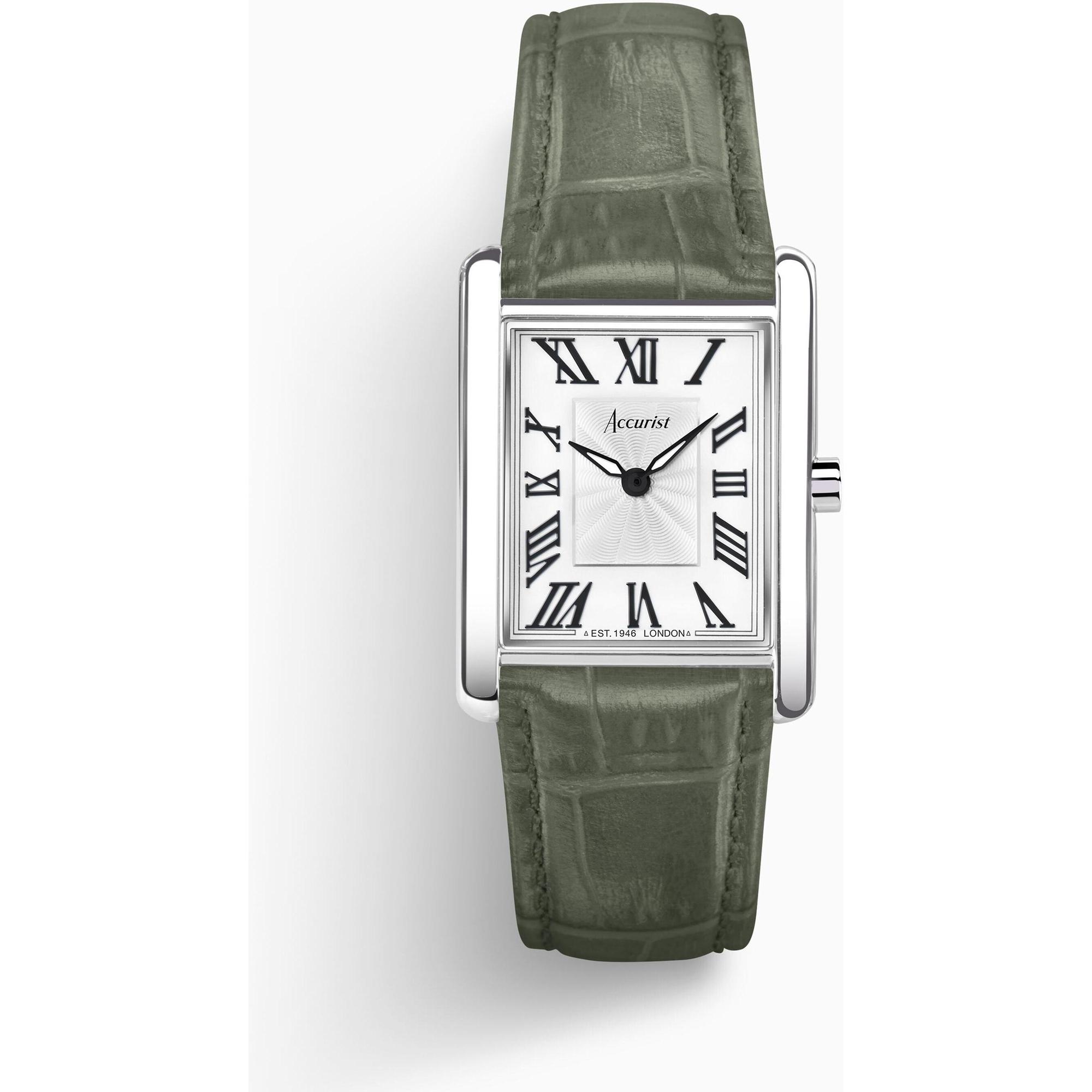 Accurist B71006 Rectangle 26mm - White Rectangle klasyczny zegarek srebrny - miniatura 4