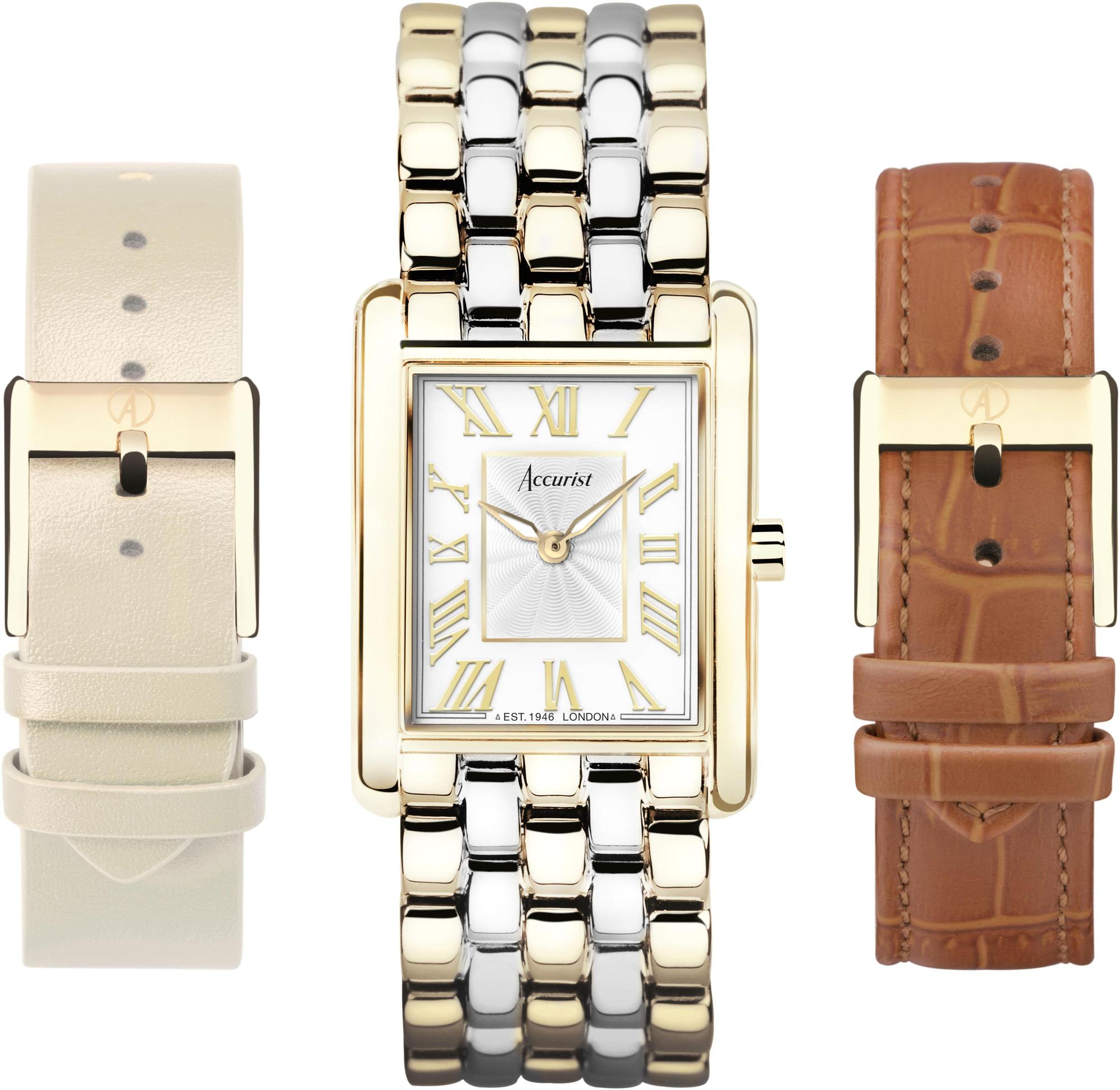 Accurist Rectangle 26mm - White Gift Set B71009