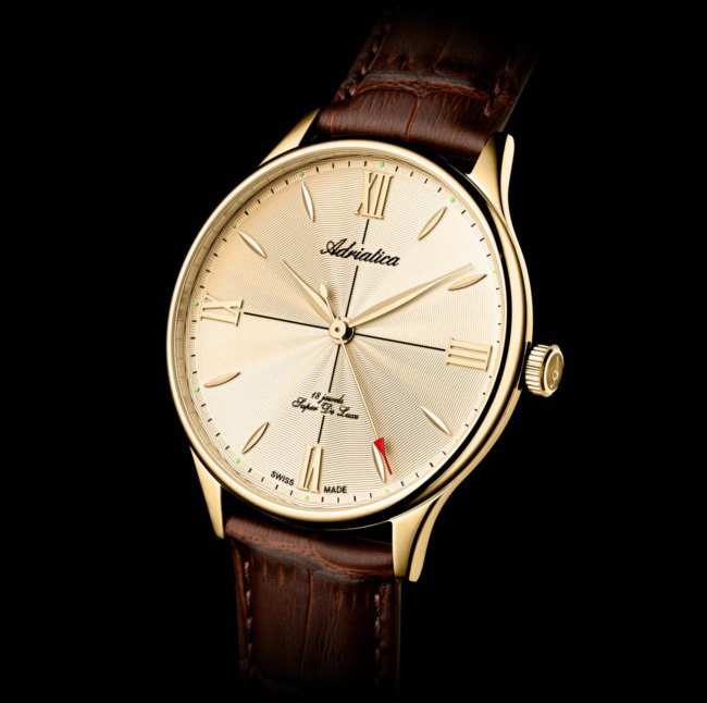 Adriatica A12301261MXL zegarek złoty klasyczny Automatic pasek - miniatura 5