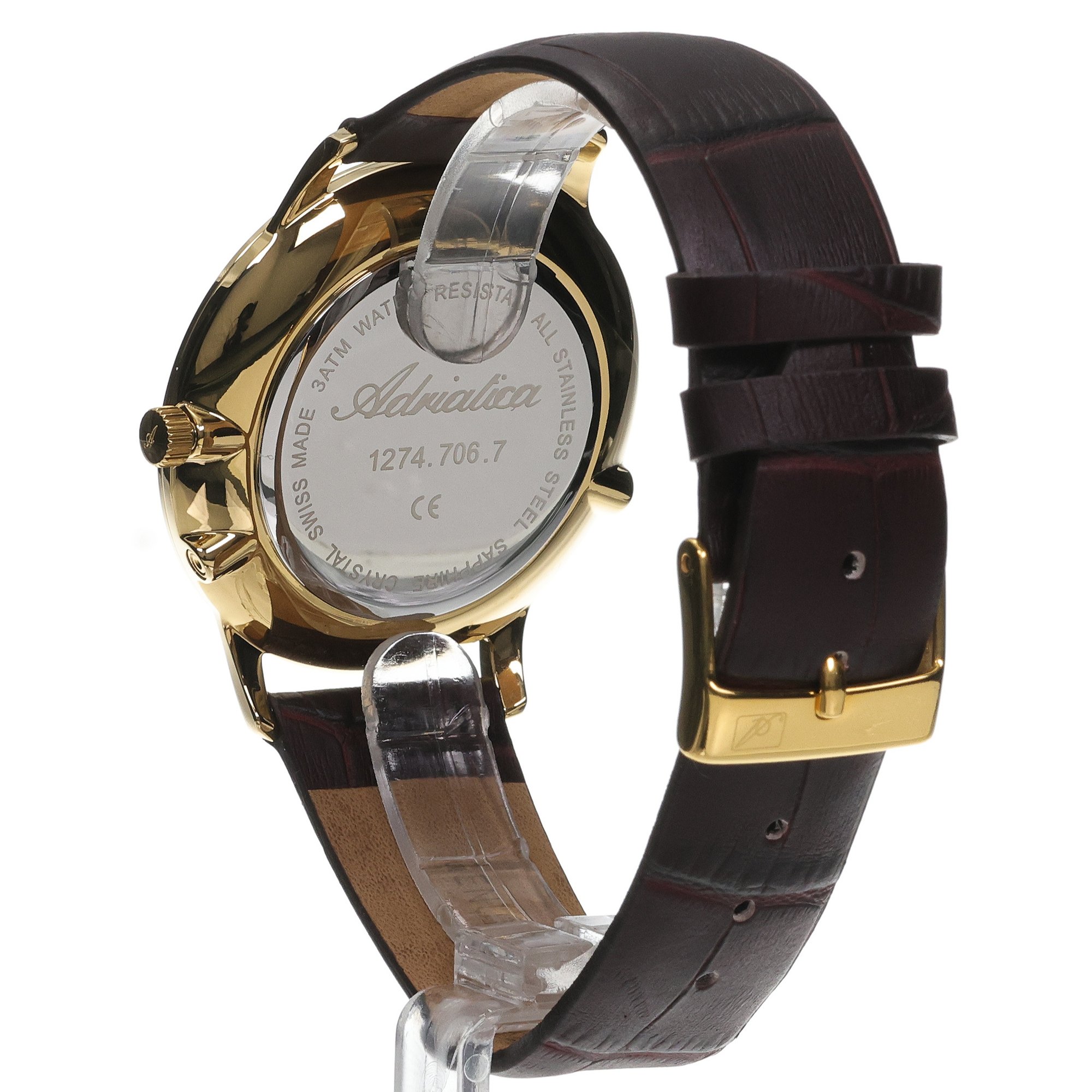 Adriatica A12741B13QF-SET Męskie Moonphase zegarek męski klasyczny szafirowe - miniatura 4