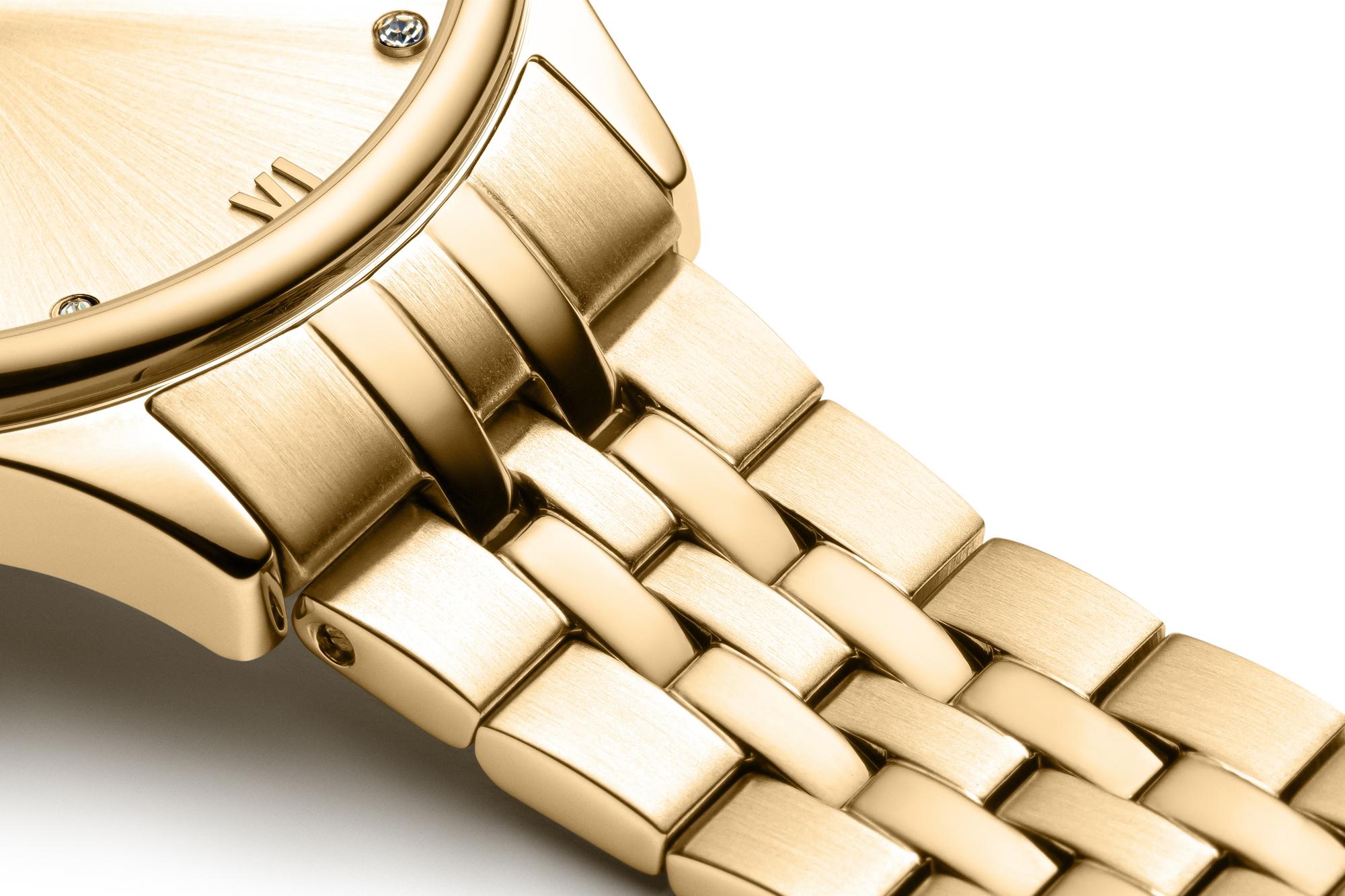 Adriatica A35471181Q Gold Stainless Steel 34mm Bransoleta klasyczny zegarek złoty - miniatura 3