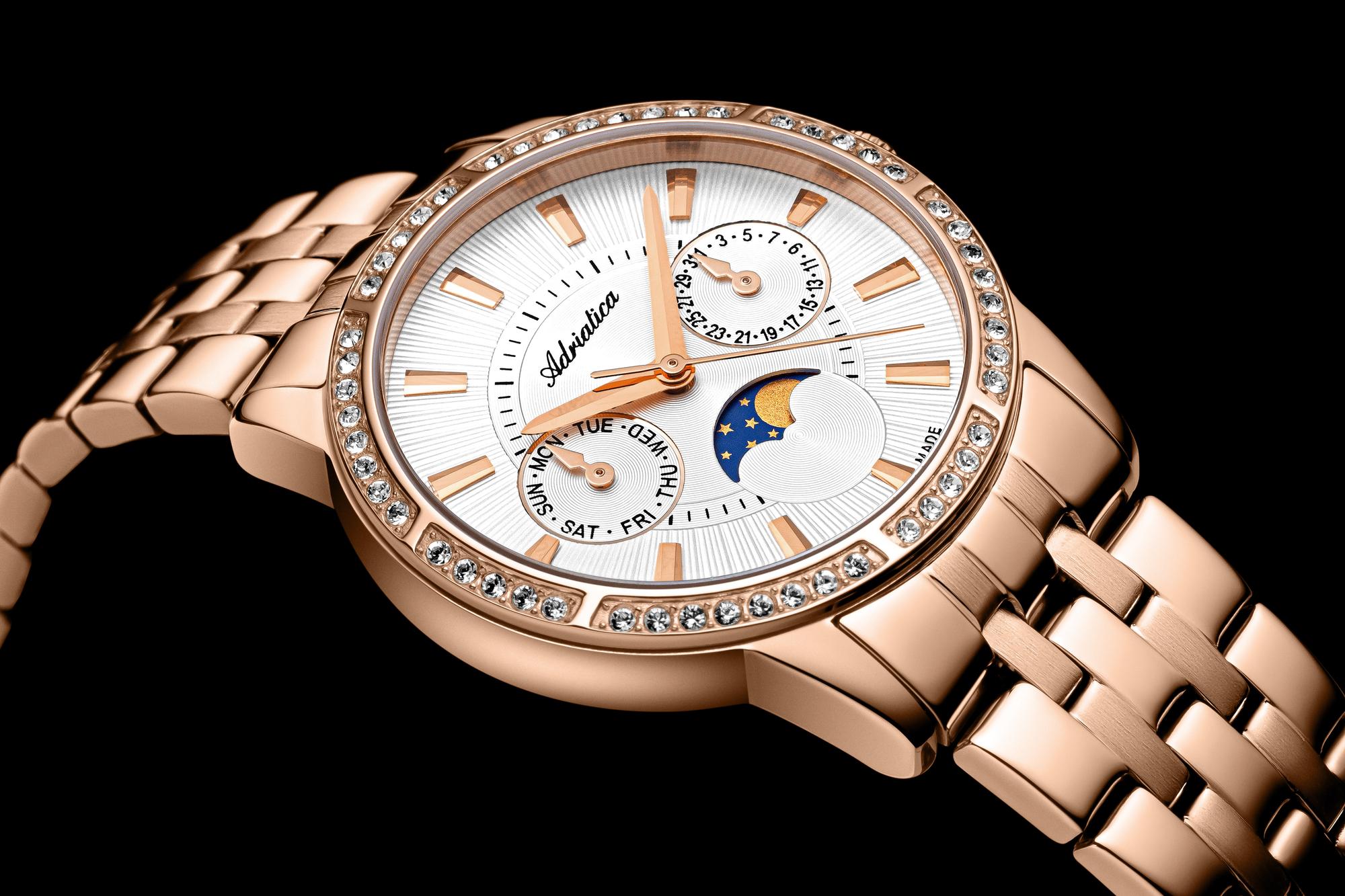 Adriatica A36019113QFZ zegarek różowe złoto elegancki Bransoleta bransoleta - miniatura 8