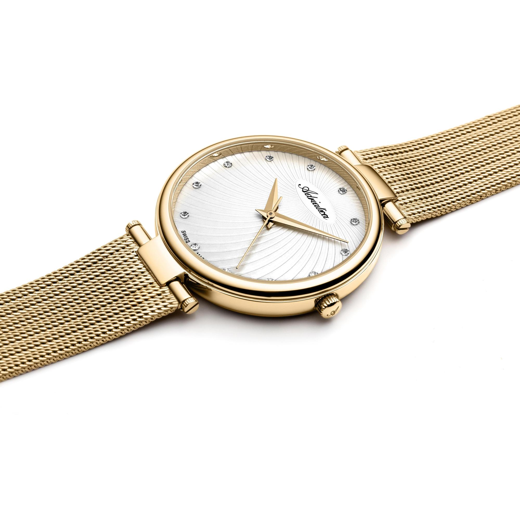 Adriatica A36891143Q zegarek złoty elegancki Bransoleta bransoleta