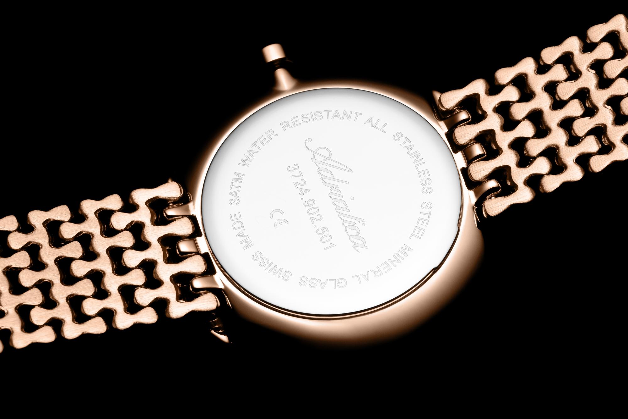 Adriatica A37249144Q zegarek różowe złoto klasyczny Bransoleta bransoleta