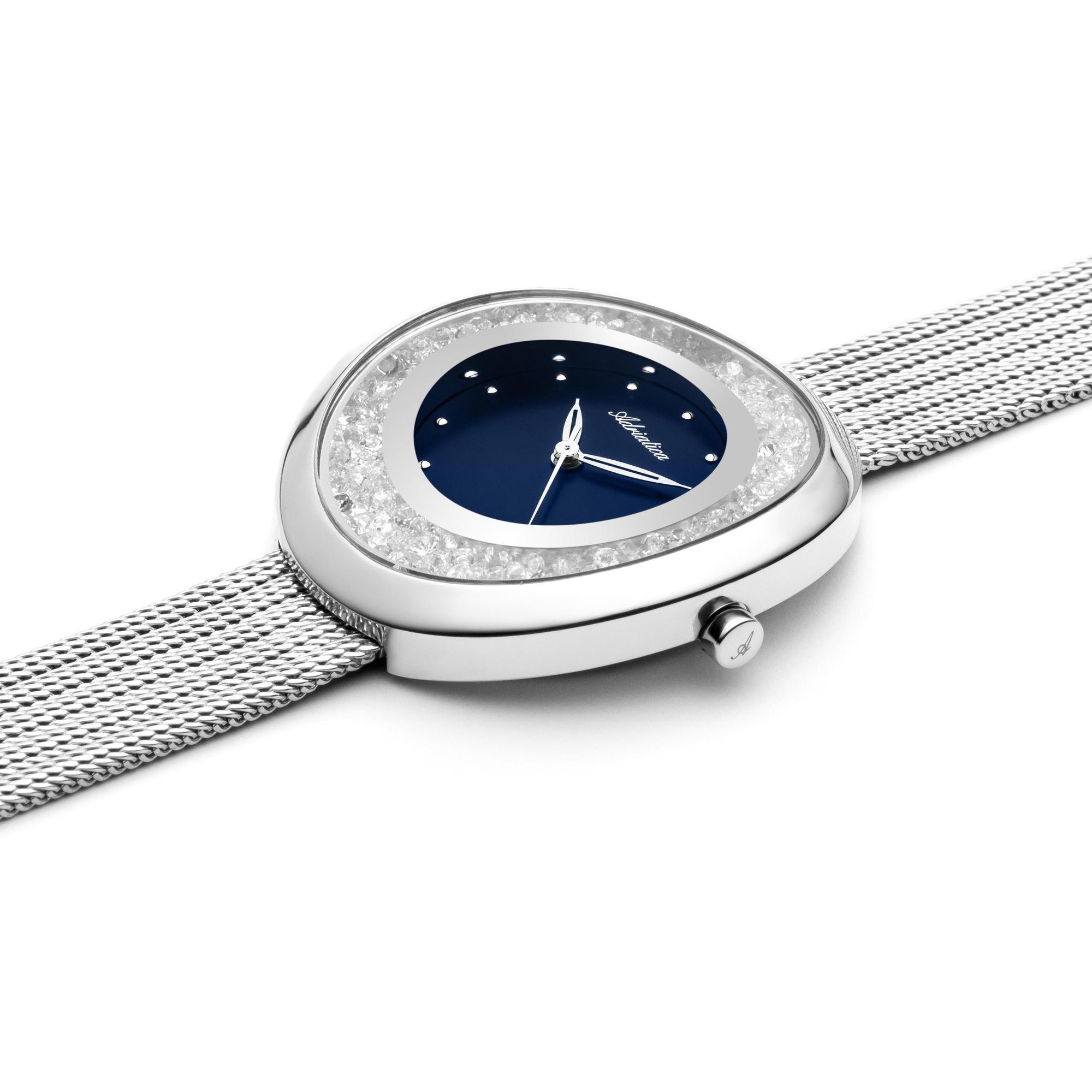 Adriatica A37715145QZ zegarek srebrny elegancki Bransoleta bransoleta