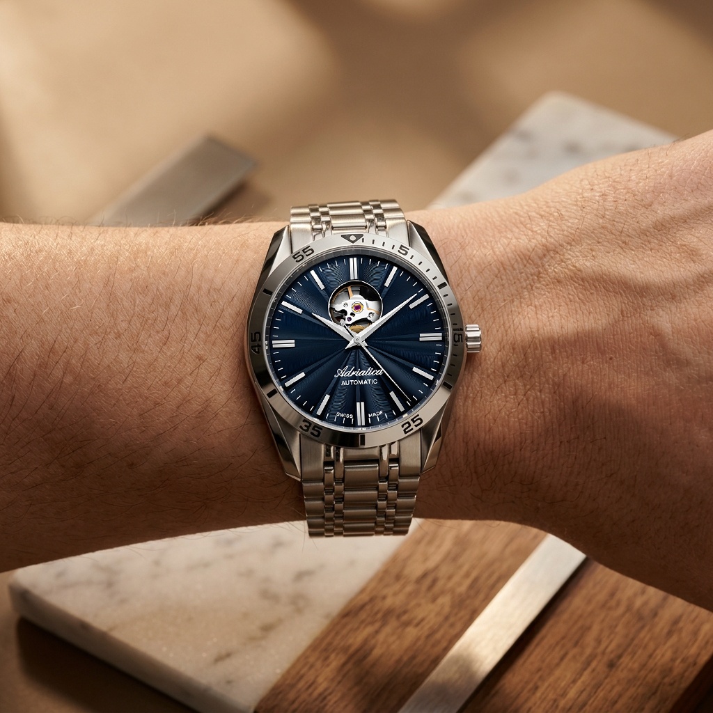 Adriatica A82025115AO zegarek srebrny klasyczny Automatic bransoleta