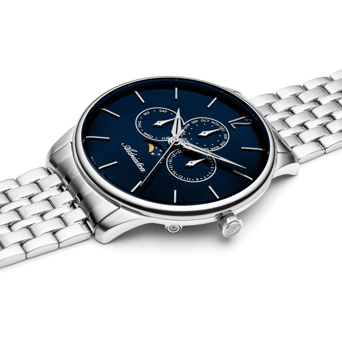Adriatica A82695155QF Moonphase Bransoleta klasyczny zegarek srebrny
