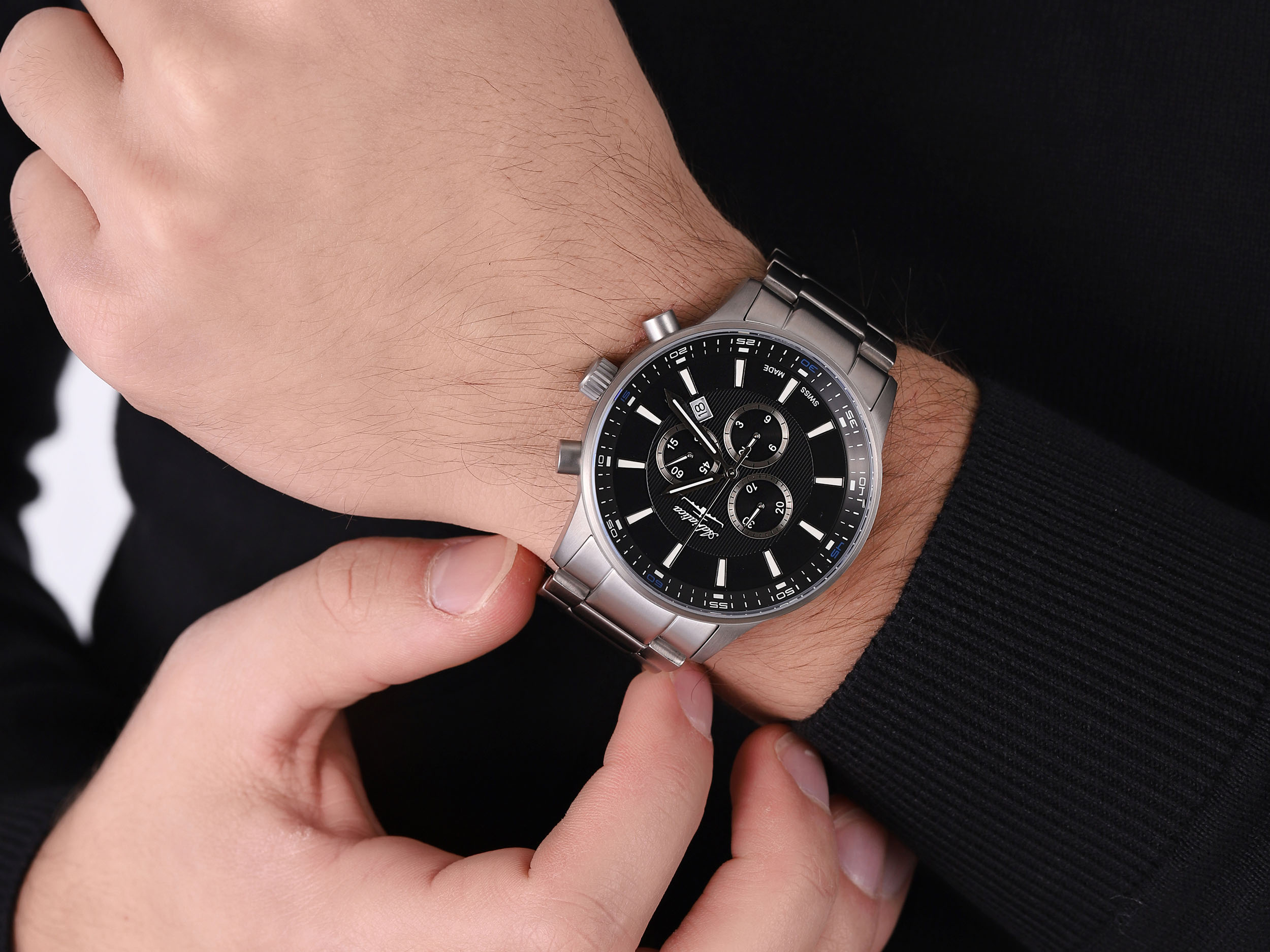 Adriatica A8281.4116CH-SET Titanium Chronograph zegarek klasyczny Tytanowe - miniatura 4