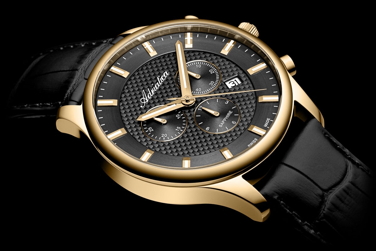 Adriatica A83231217CH zegarek złoty elegancki Paski pasek - miniatura 5