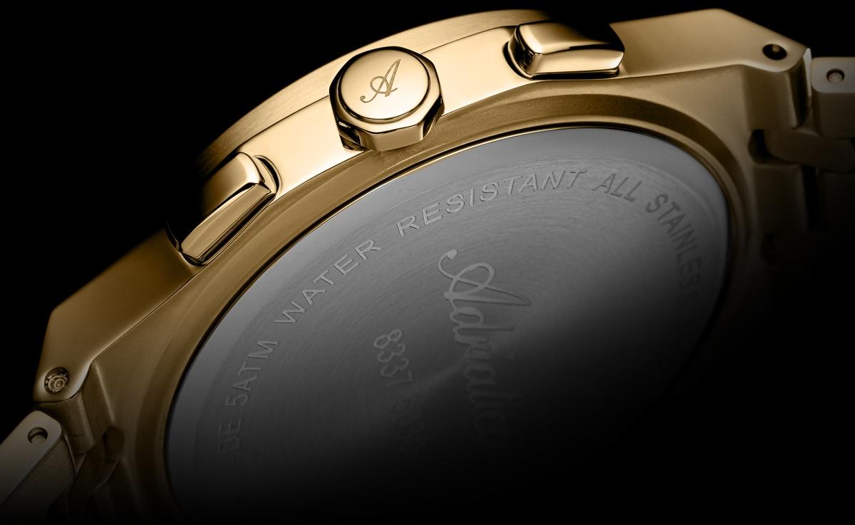 Adriatica A83371111CH Classic Chronograf Męskie zegarek złoty - miniatura 9