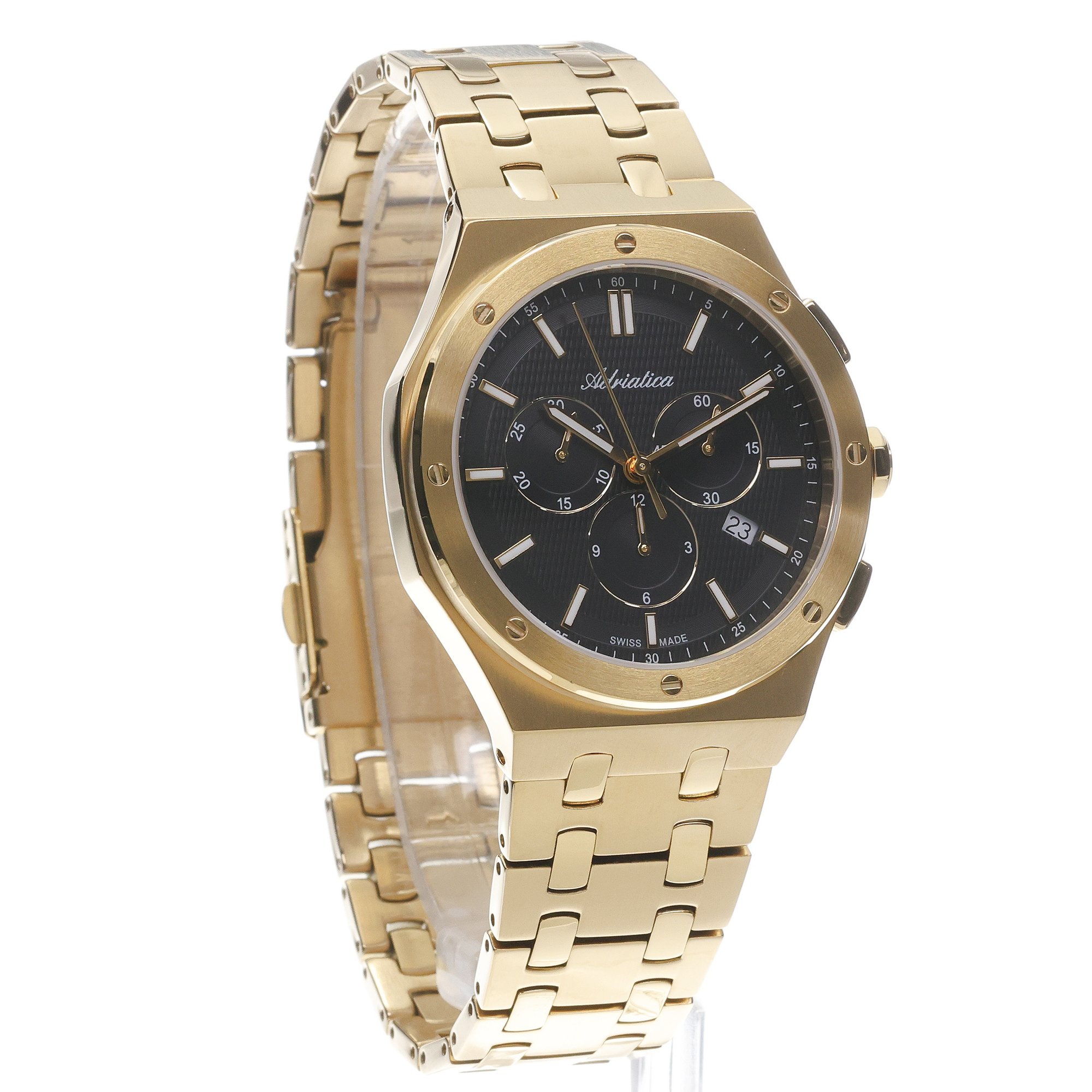 Adriatica A83371114CH Classic Chronograf Męskie zegarek złoty - miniatura 3