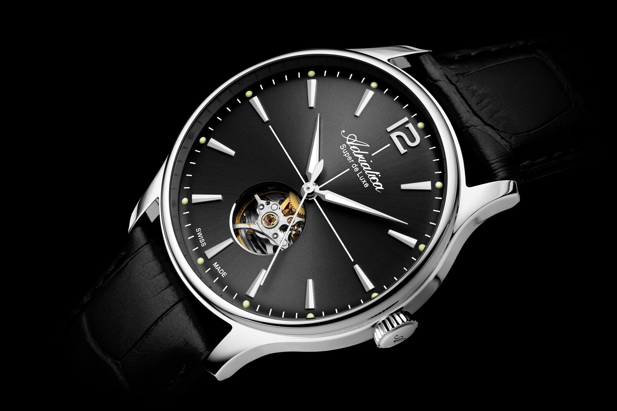 Adriatica A83395256AO zegarek srebrny elegancki Męskie pasek