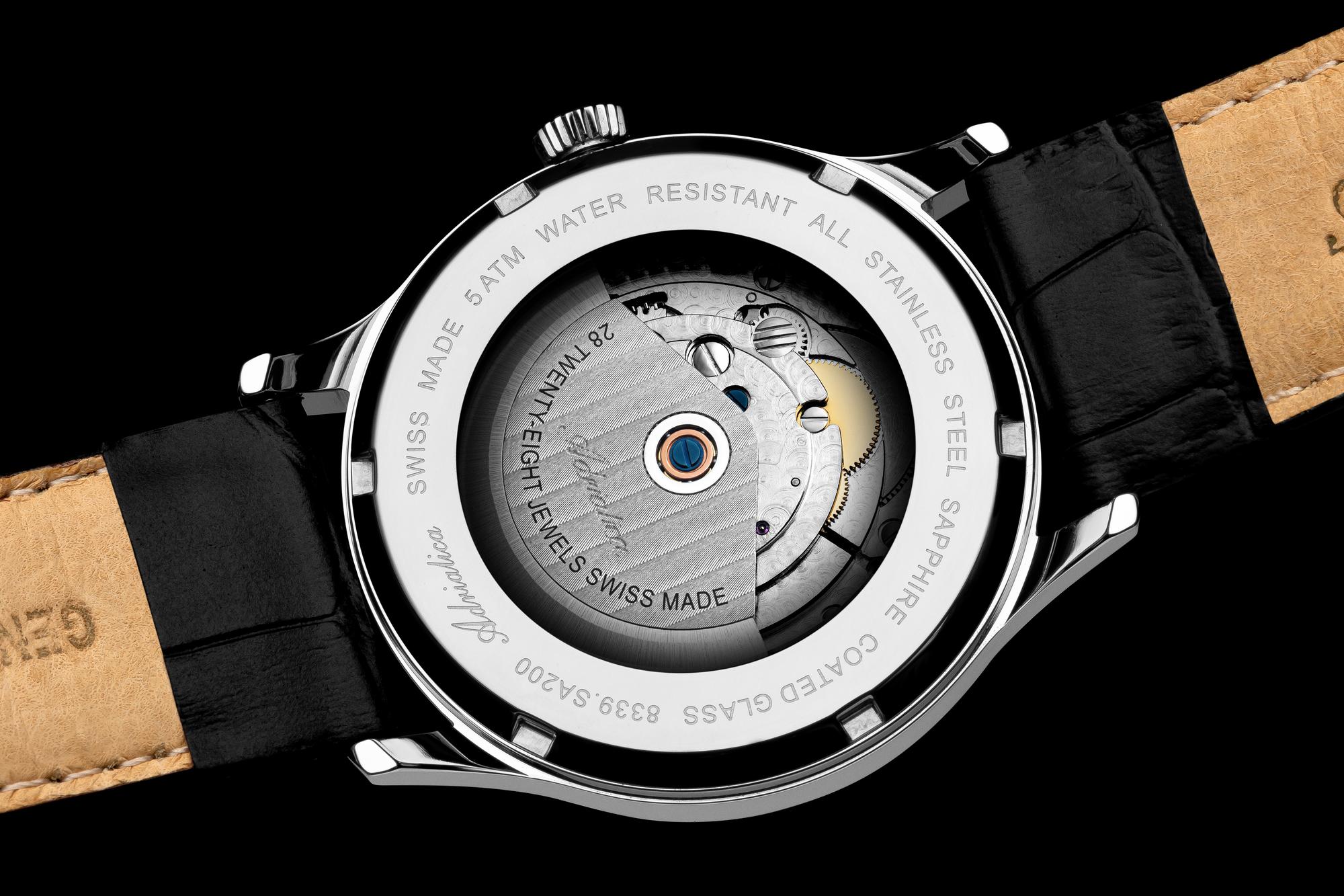 Adriatica A83395256AO zegarek srebrny elegancki Męskie pasek