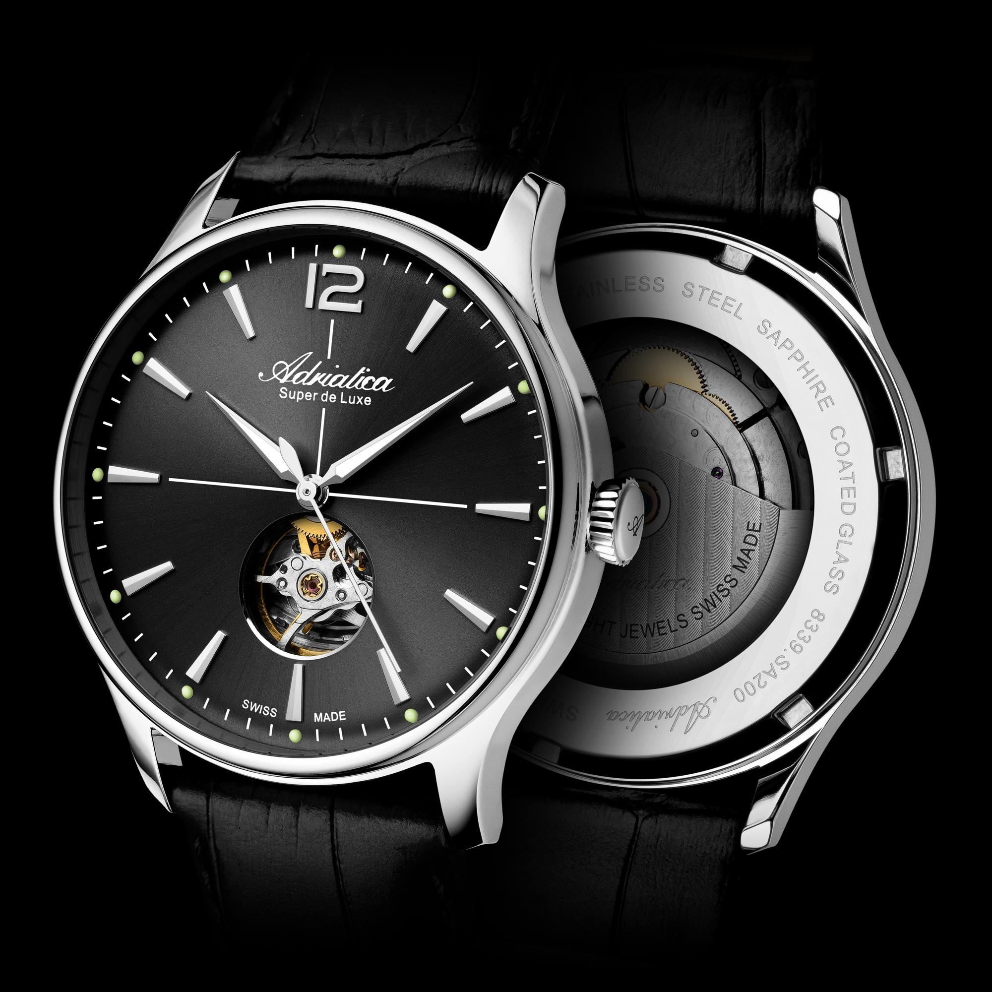 Adriatica A83395256AO zegarek srebrny elegancki Męskie pasek