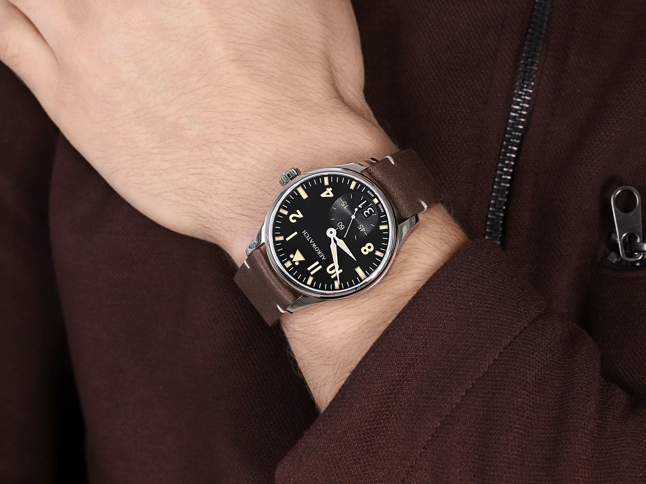 Aerowatch 39982-AA09 RENAISSANCE AVIATEUR zegarek klasyczny Renaissance - miniatura 4