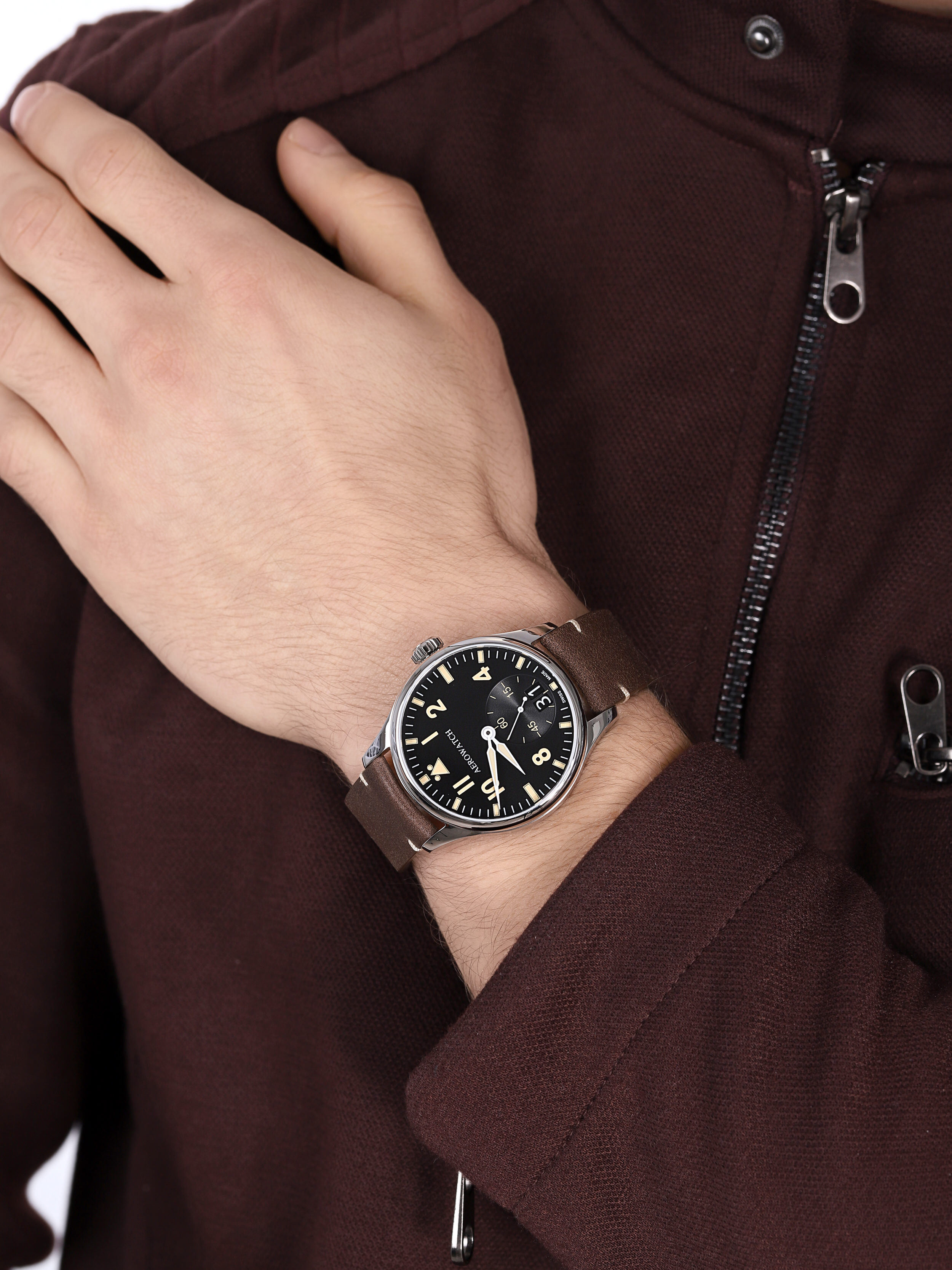 Aerowatch 39982-AA09 zegarek srebrny klasyczny Renaissance pasek - miniatura 3