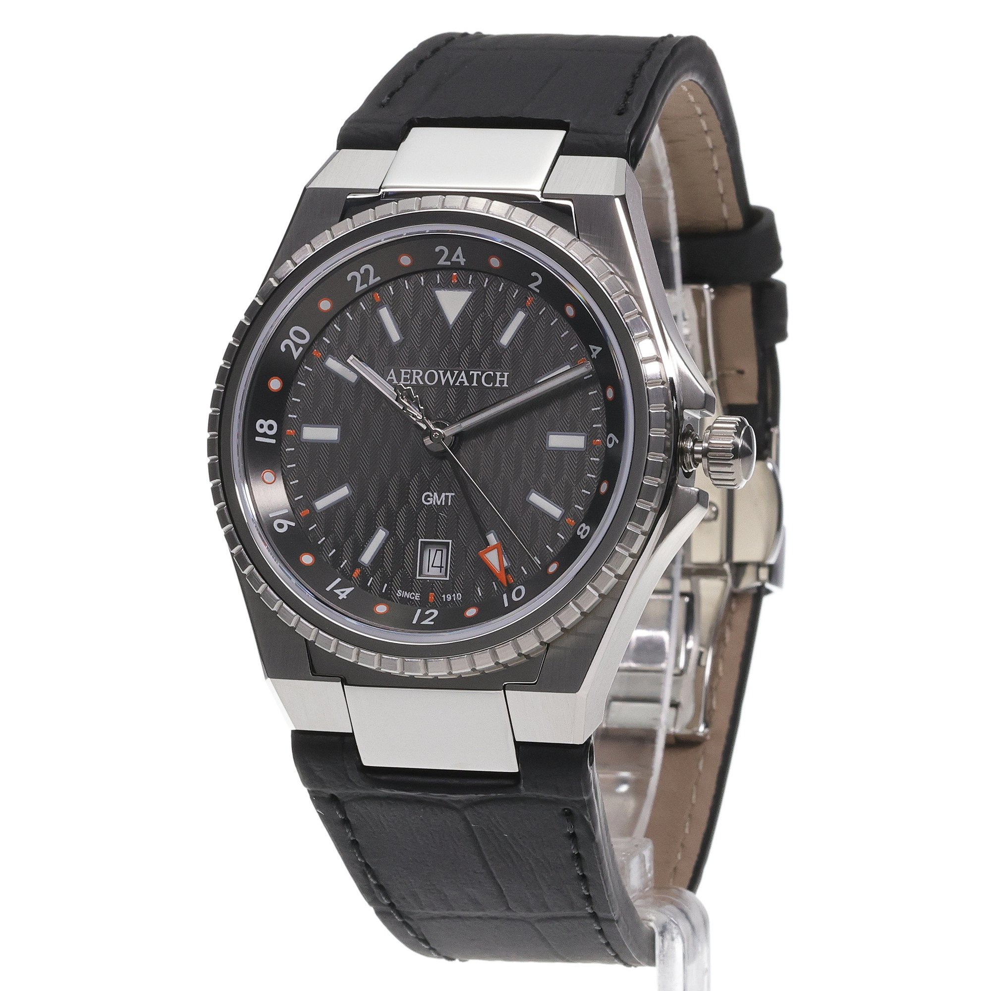 Aerowatch 44999-AA01 MILAN GMT Milan klasyczny zegarek srebrny