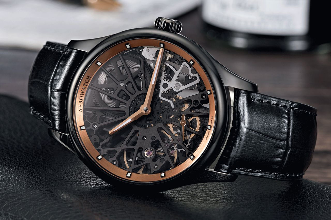 Aerowatch 50981-NO20 zegarek czarny klasyczny Renaissance pasek - miniatura 5