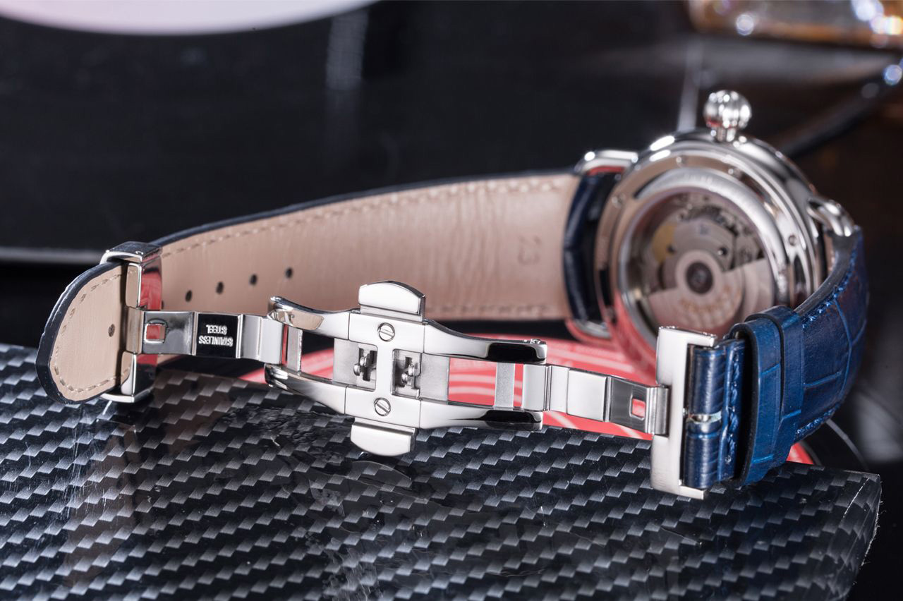Aerowatch 77983-AA01 1942 MOON PHASES 1942 klasyczny zegarek srebrny - miniatura 7