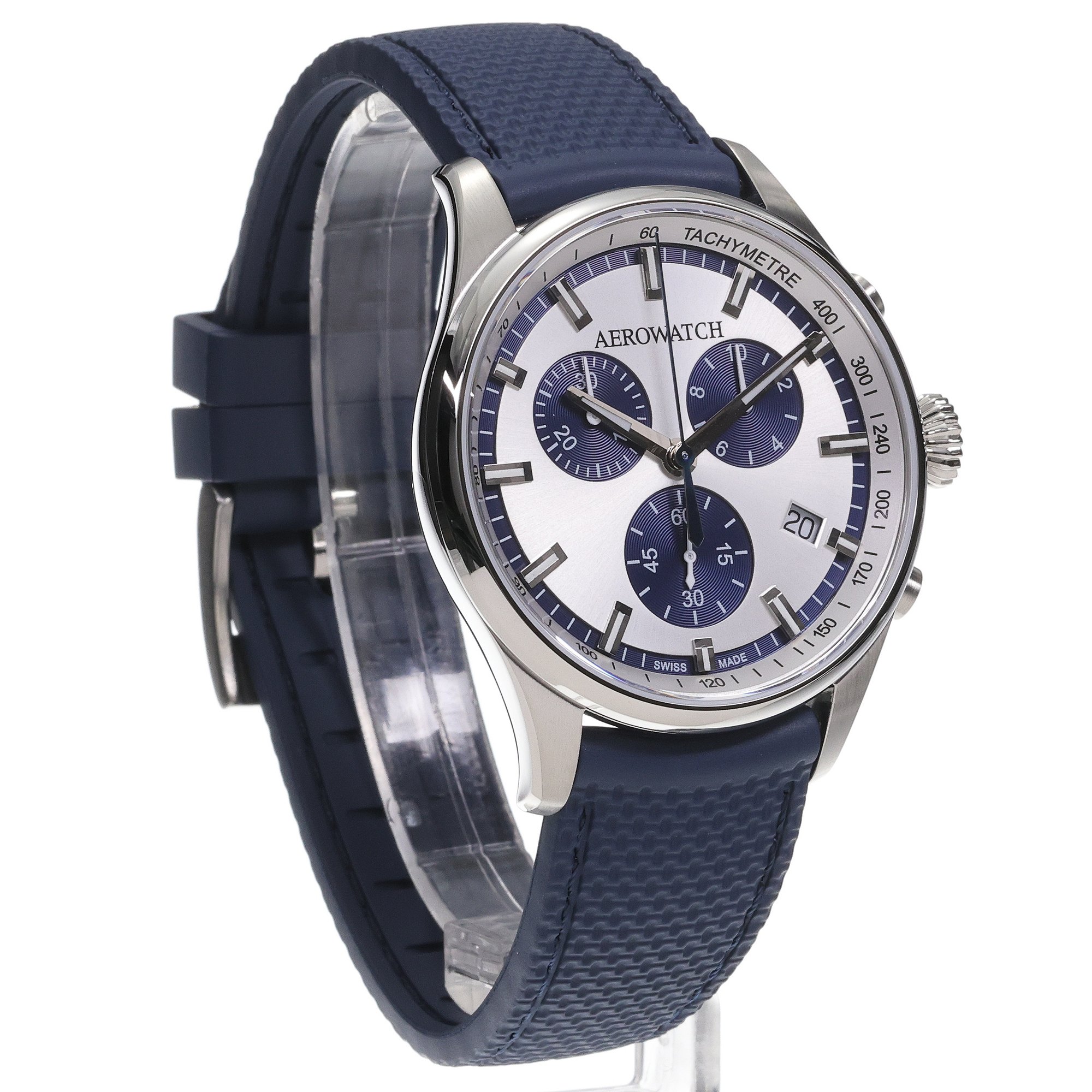 Aerowatch 79990-AA05-CA zegarek srebrny klasyczny Les Grandes Classiques pasek - miniatura 3