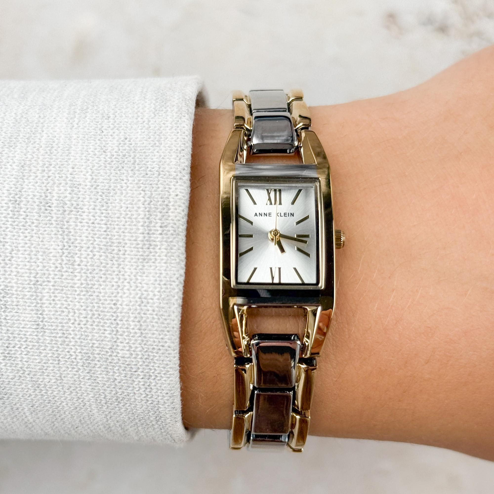 Anne Klein 10-6419SVTT zegarek srebrny fashion-modowy Bransoleta bransoleta