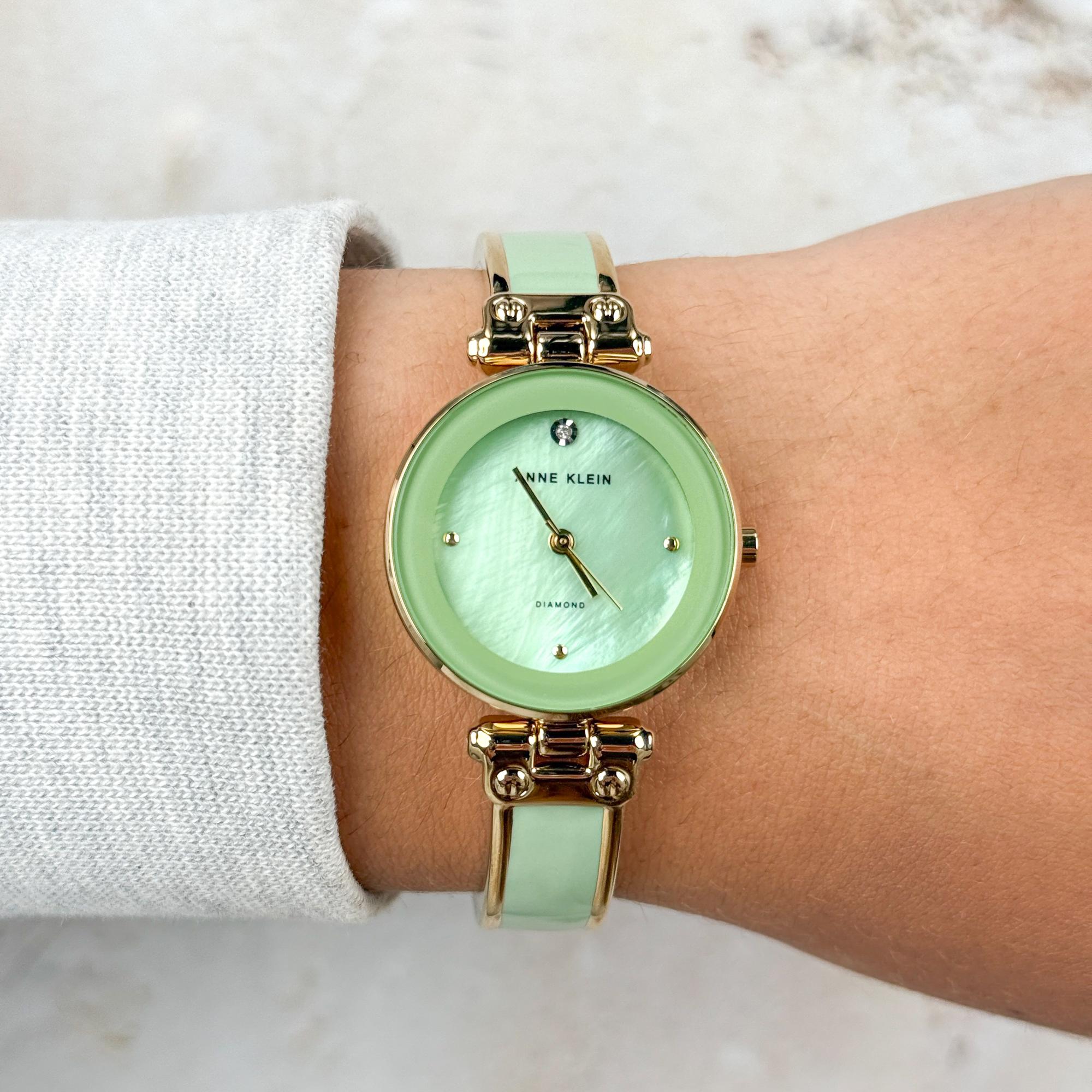 Anne Klein AK-1980MIGB zegarek zielony fashion-modowy Bransoleta bransoleta - miniatura 5