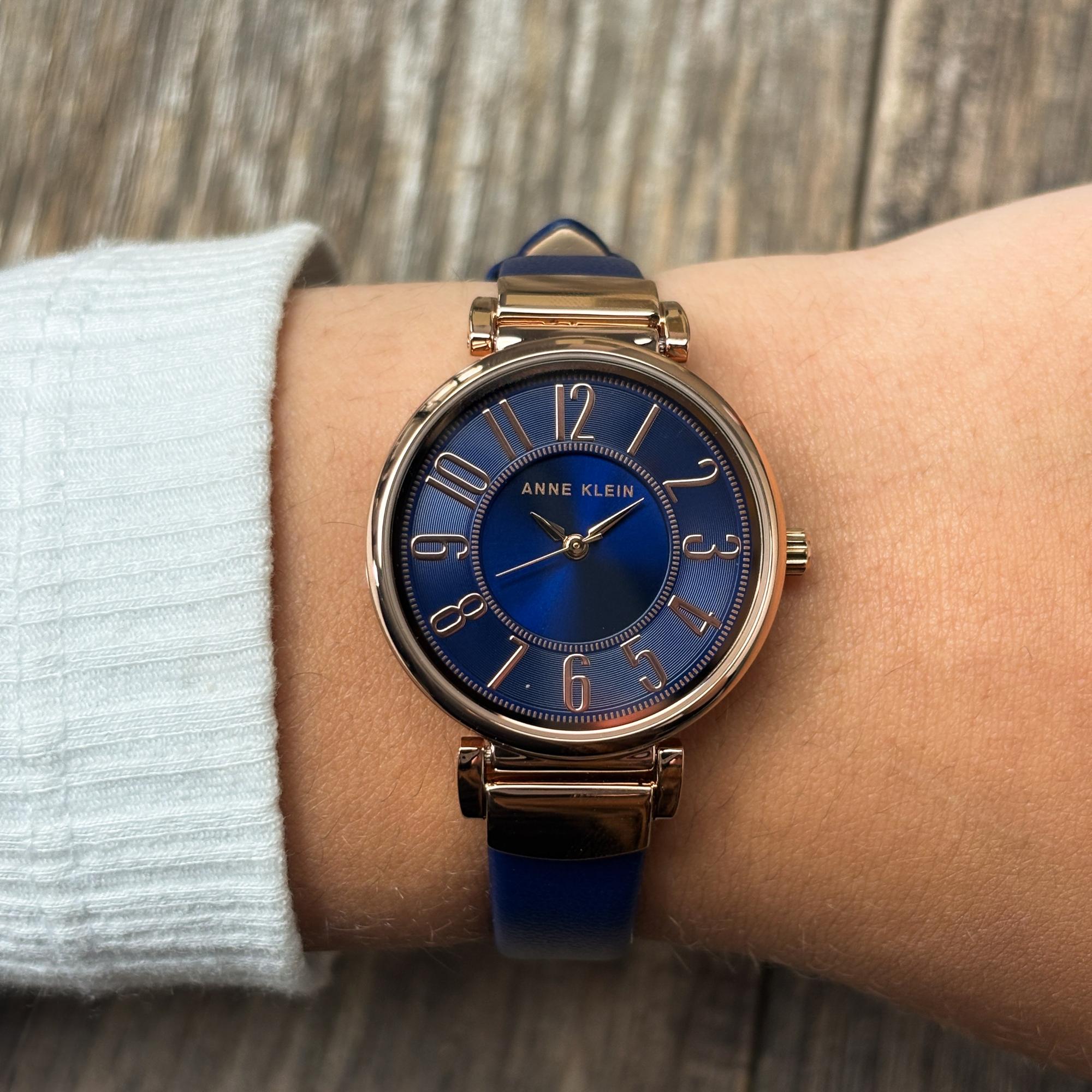 Anne Klein AK-2156NVRG zegarek różowe złoto fashion-modowy Pasek pasek - miniatura 5