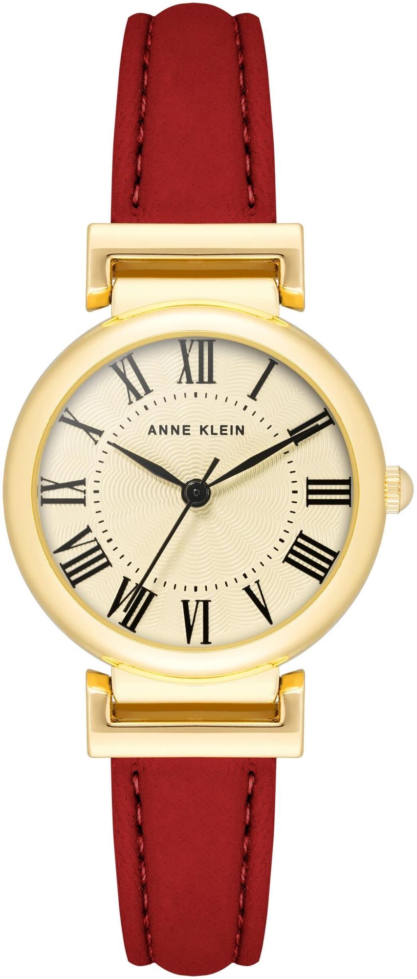 Anne Klein Leather Strap Watch AK-2246CRRD