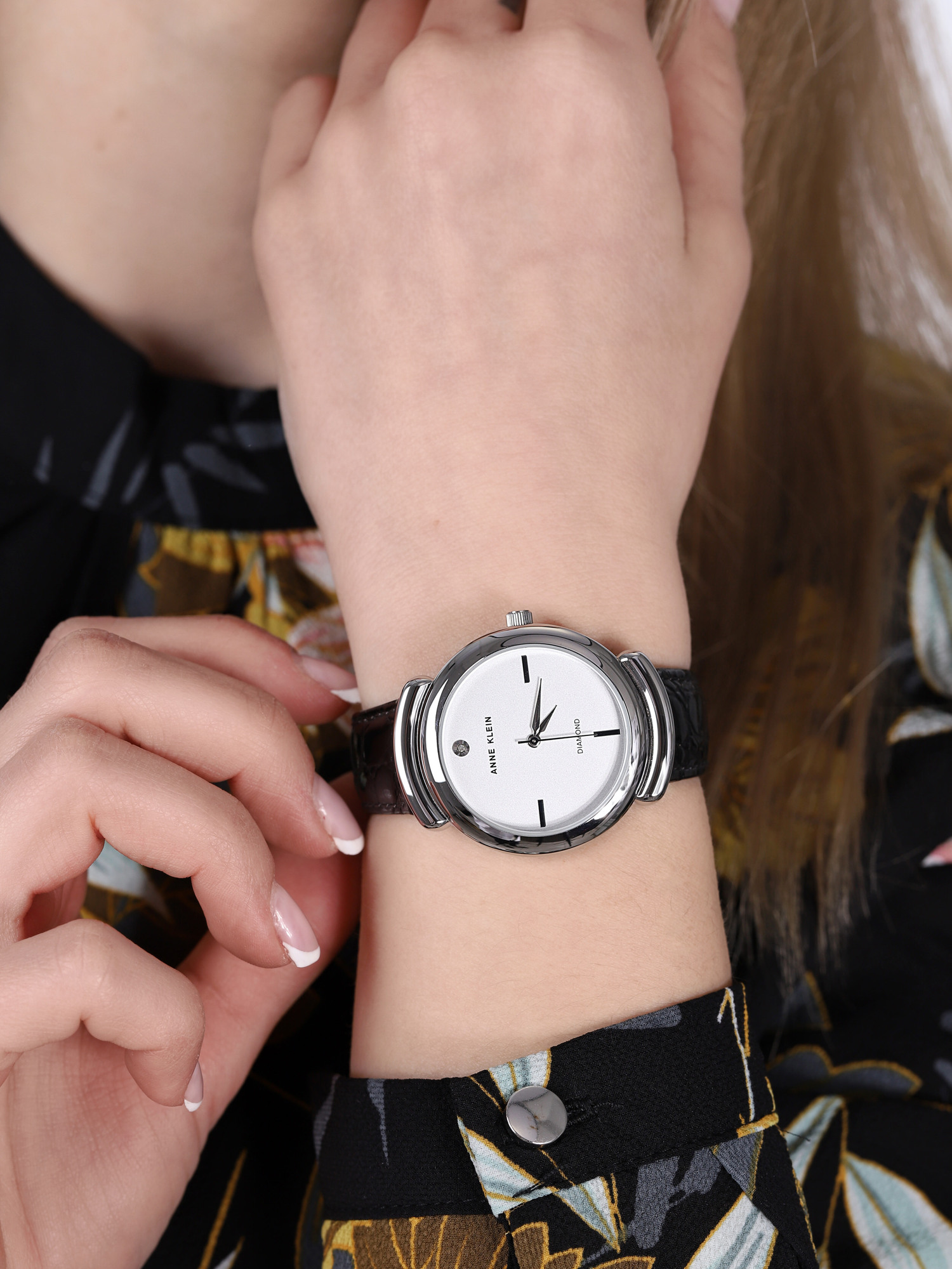 Anne Klein AK-2359SVBK damski zegarek Pasek pasek - miniatura 3