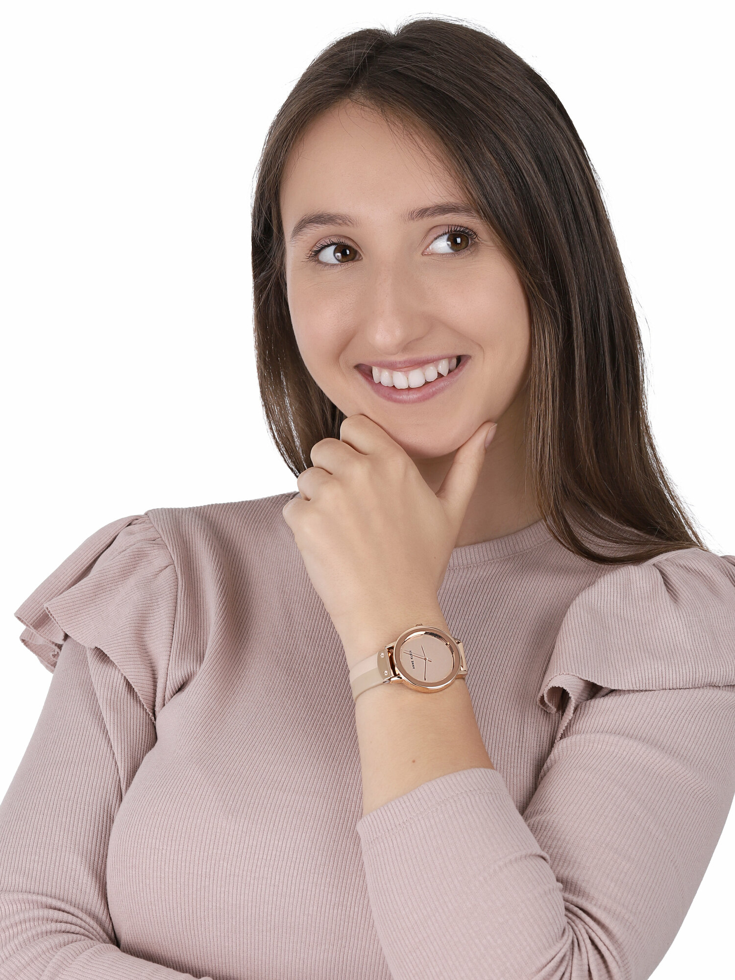 Anne Klein AK-3226RMLP zegarek różowe złoto fashion/modowy Pasek pasek - miniatura 2