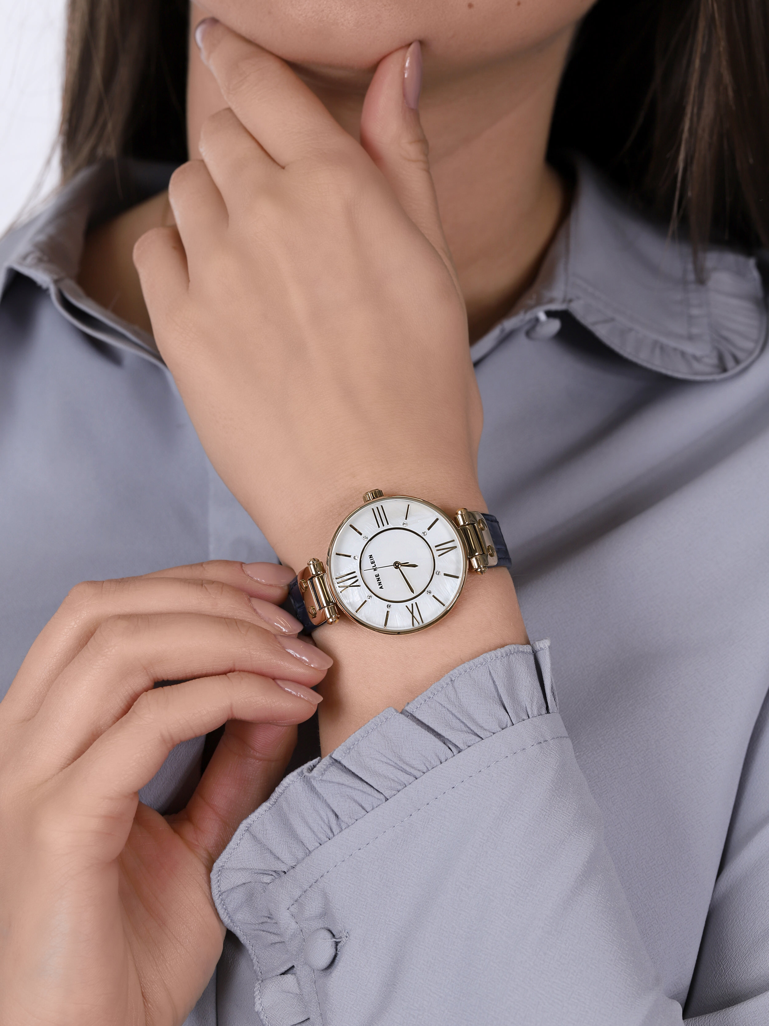 Anne Klein AK-3228MPNV damski zegarek Pasek pasek - miniatura 2