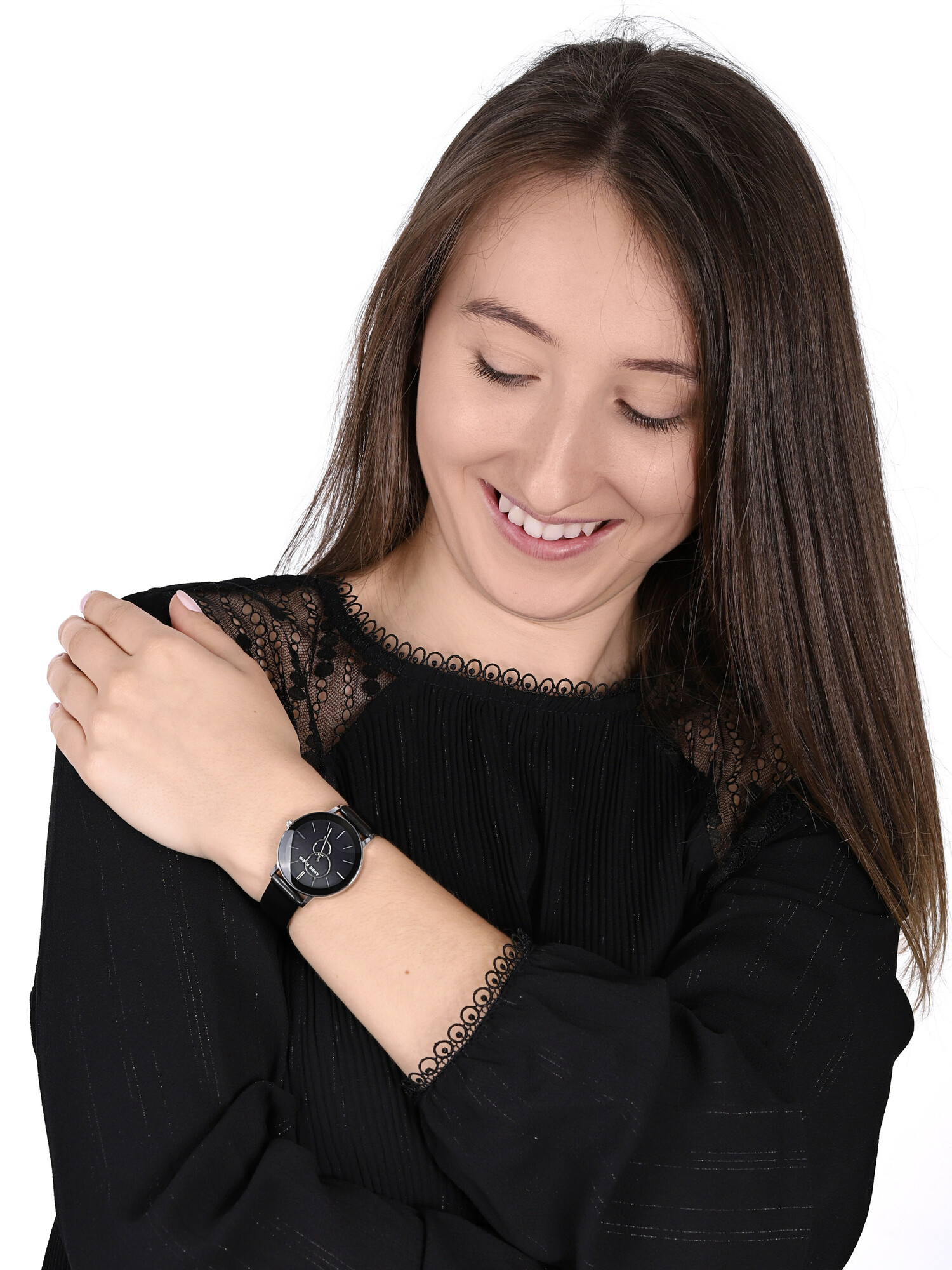 Anne Klein AK-3261BKGY zegarek fashion/modowy Pasek