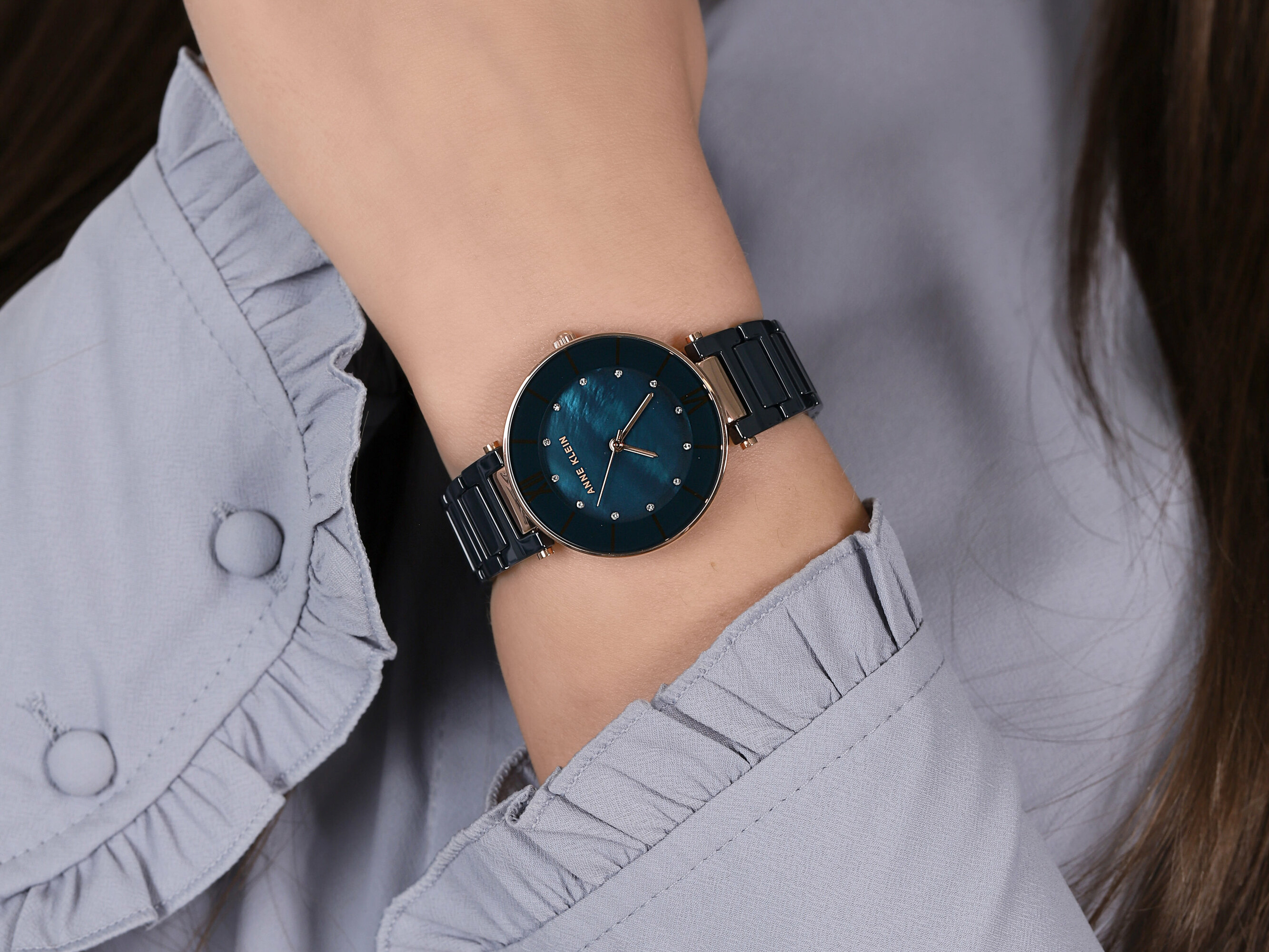 Anne Klein AK-3266NVRG zegarek damski Bransoleta