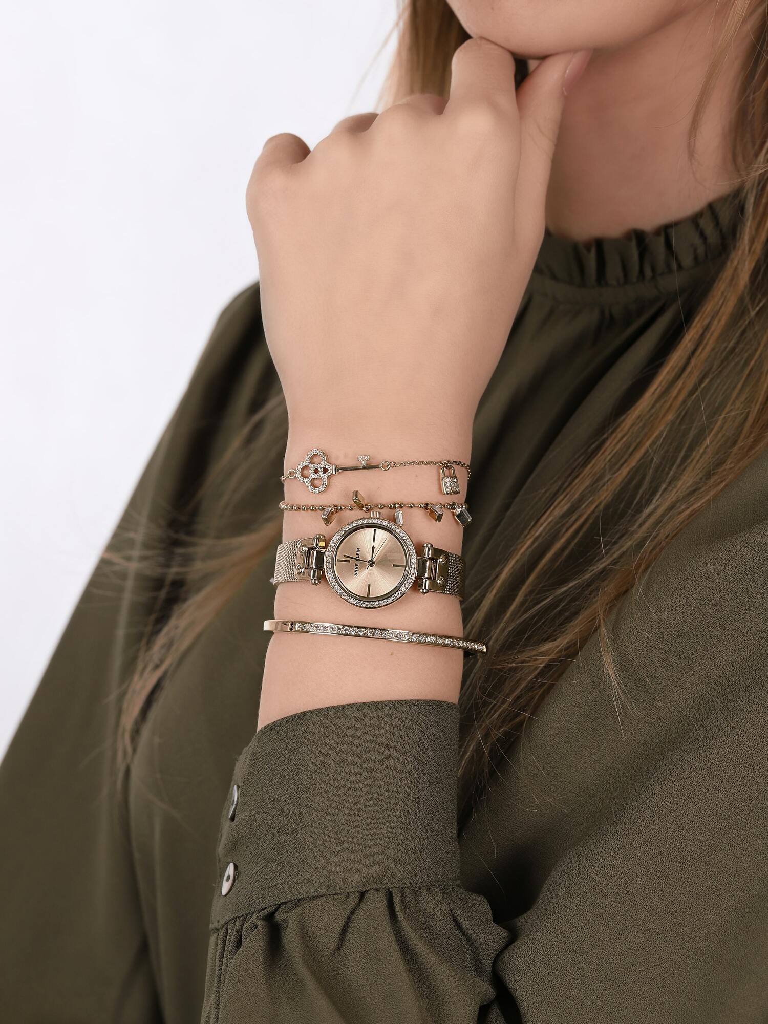 Anne Klein AK-3424GBST zegarek złoty klasyczny Bransoleta bransoleta - miniatura 3
