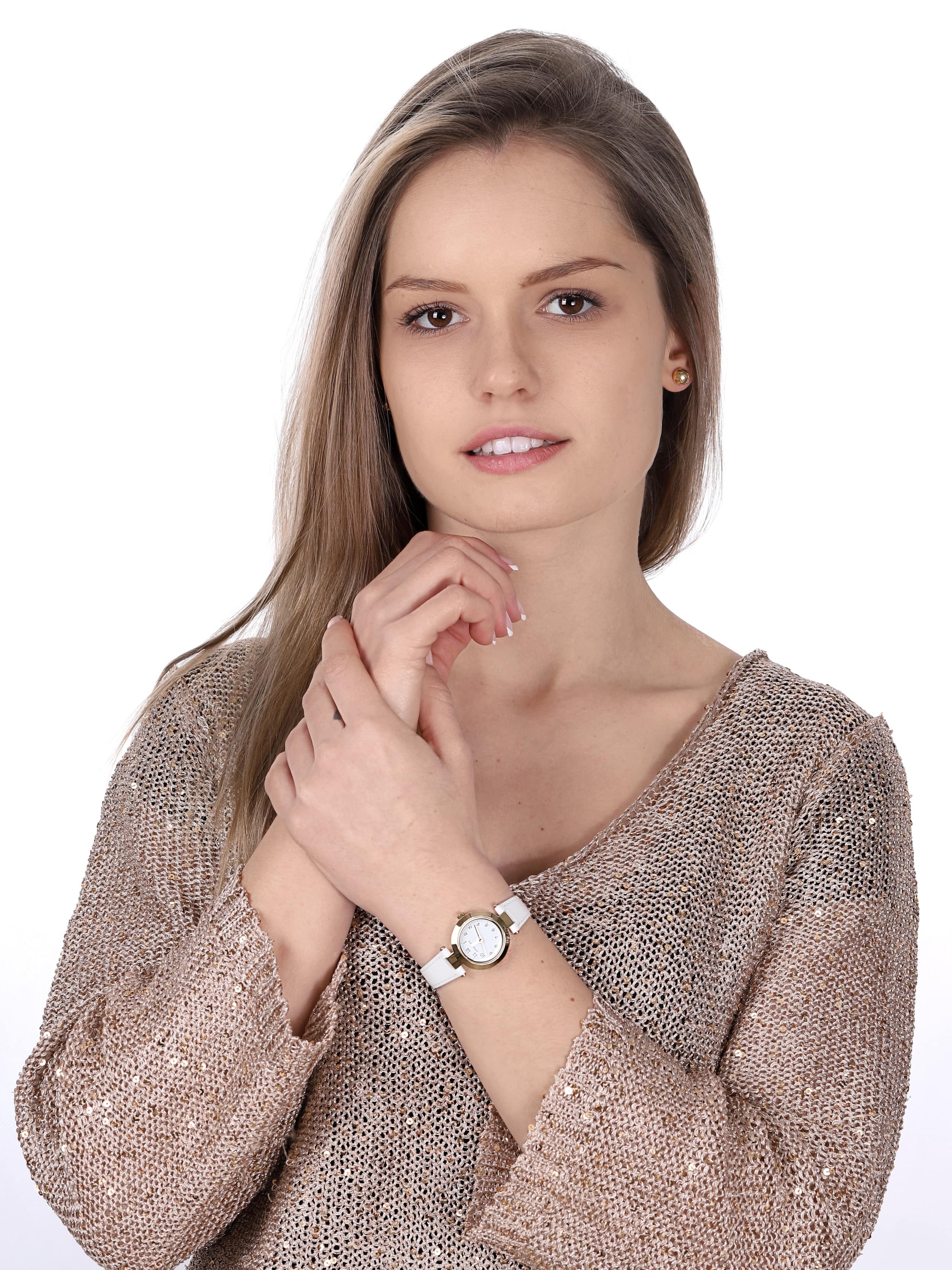 Anne Klein AK-3522WTWT zegarek złoty klasyczny Pasek pasek - miniatura 2