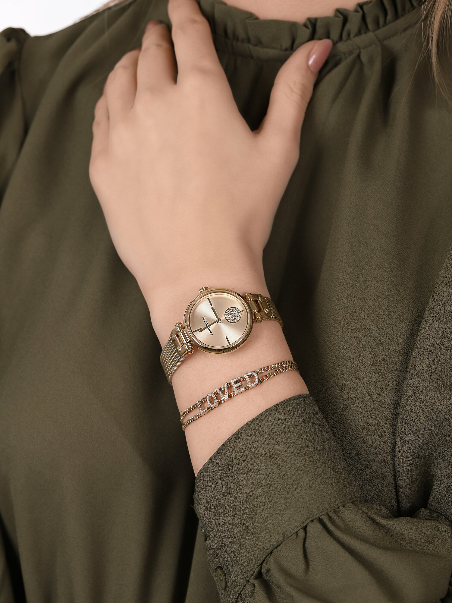 Anne Klein AK-3552GBST zegarek złoty klasyczny Bransoleta bransoleta - miniatura 3