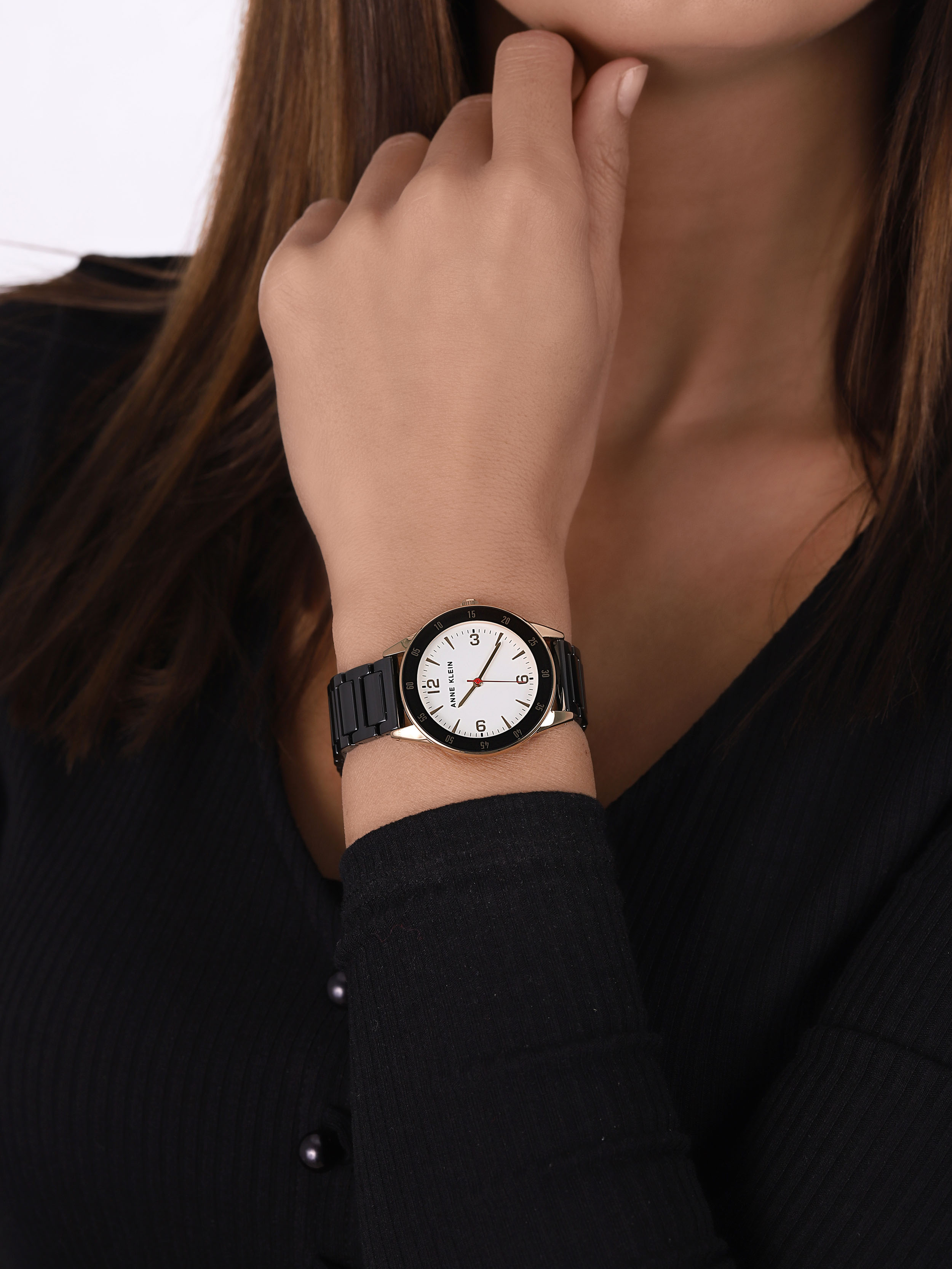 Anne Klein AK-3658GPBK zegarek złoty klasyczny Bransoleta bransoleta - miniatura 3