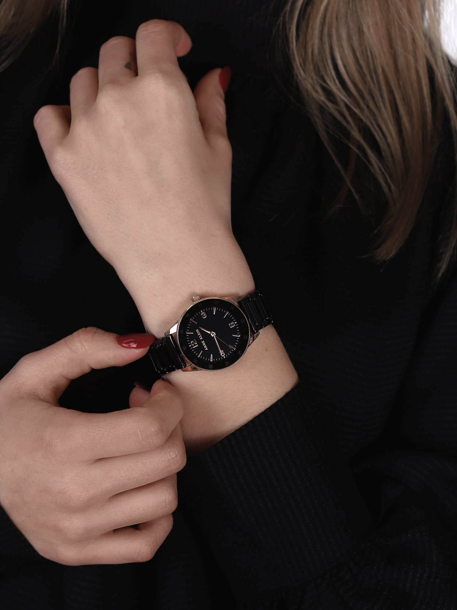 Anne Klein AK-3658RGBK zegarek różowe złoto klasyczny Bransoleta bransoleta - miniatura 3