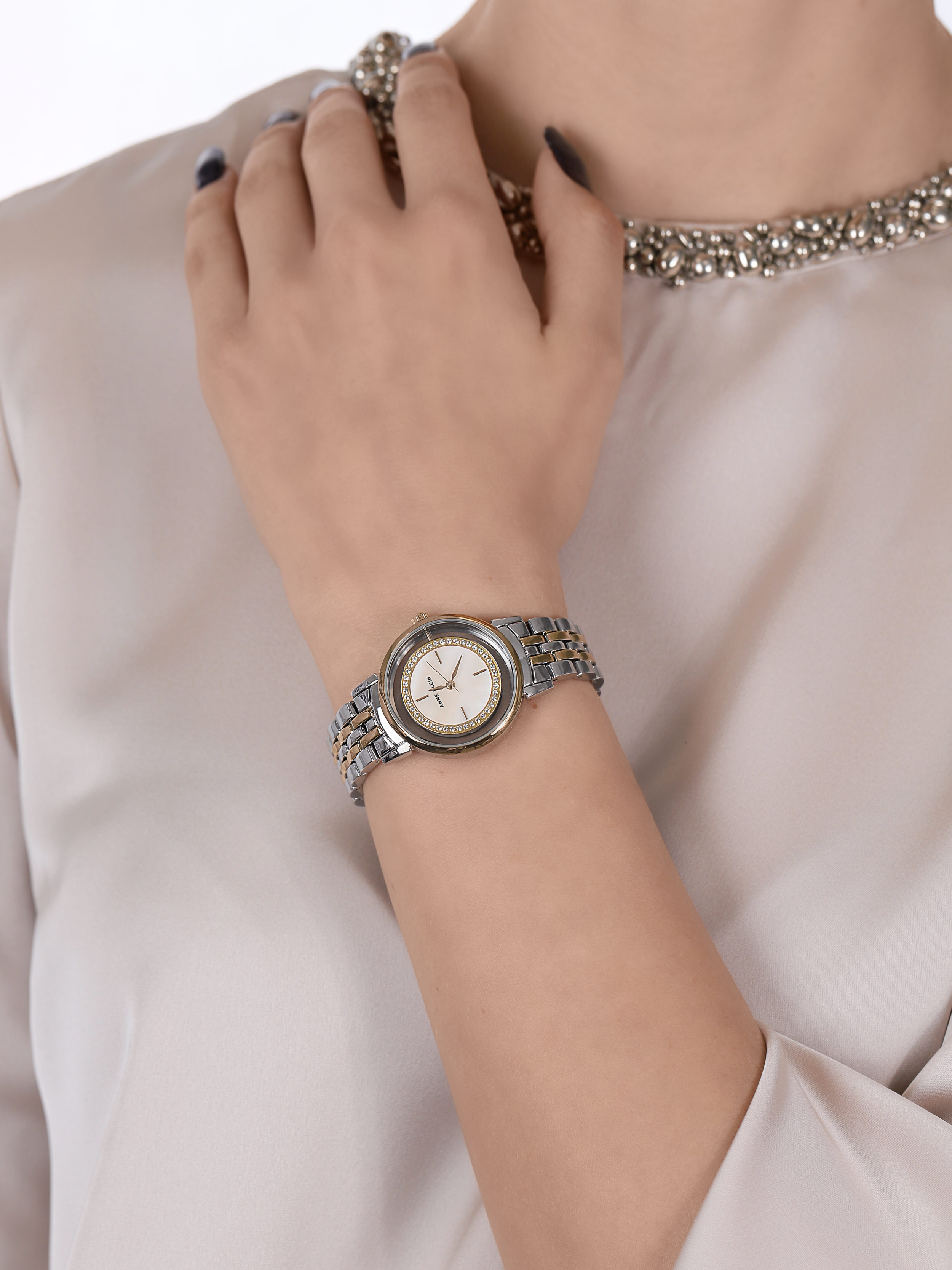 Anne Klein AK-3693MPTT zegarek srebrny klasyczny Bransoleta bransoleta - miniatura 3