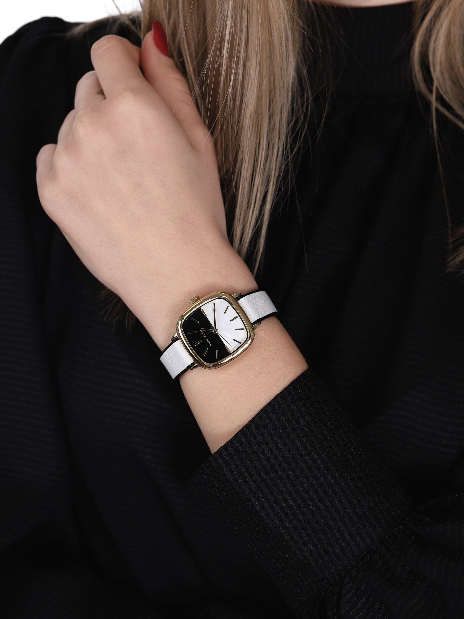 Anne Klein AK-3708WTBK zegarek złoty klasyczny Pasek pasek - miniatura 3