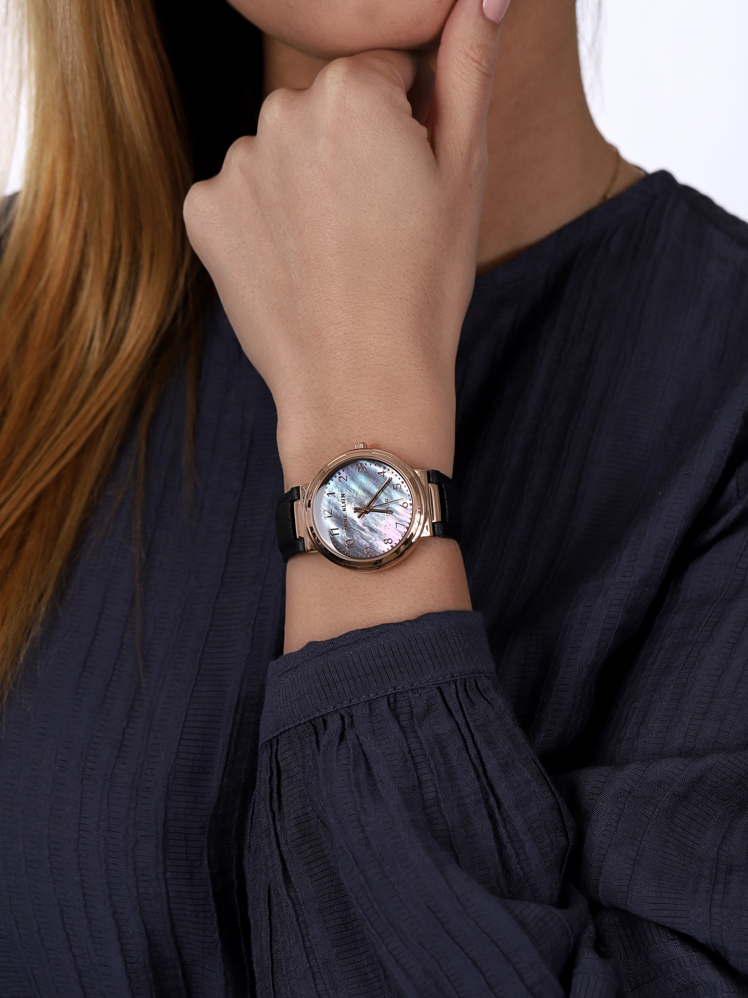 Anne Klein AK-3712RGBK zegarek różowe złoto klasyczny Pasek pasek - miniatura 3