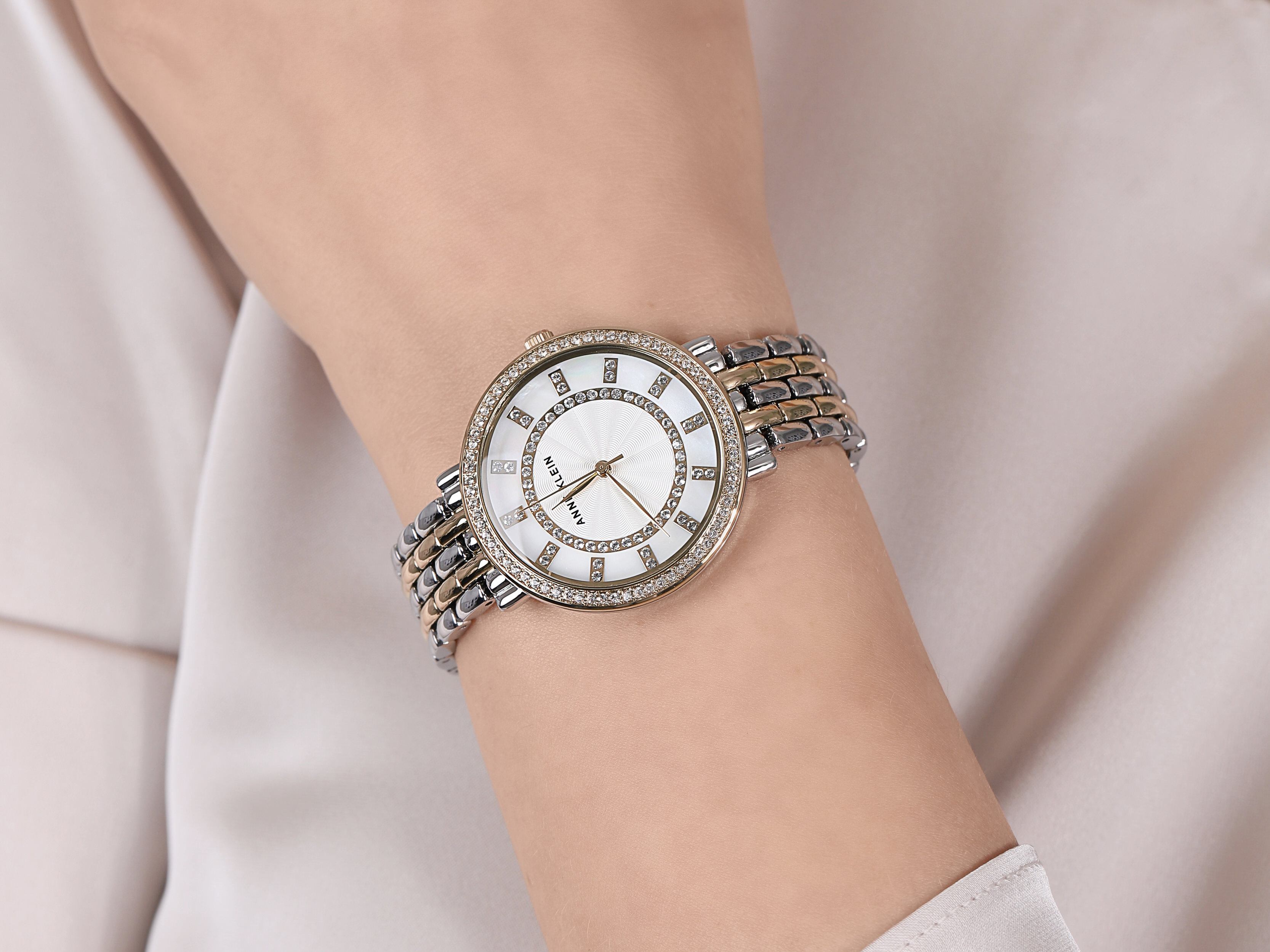 Anne Klein AK-3799MPTT zegarek srebrny klasyczny Bransoleta bransoleta - miniatura 4
