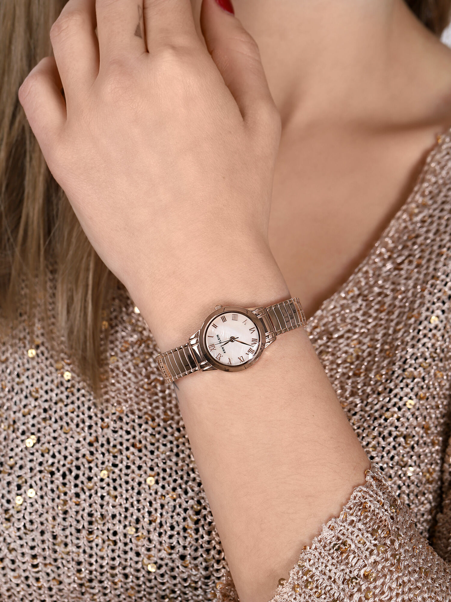 Anne Klein AK-3800PMRG zegarek różowe złoto klasyczny Bransoleta bransoleta - miniatura 3