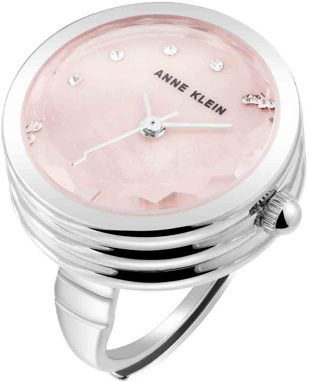 Anne Klein Faceted Crystal Ring Watch AK-5125RINGPM