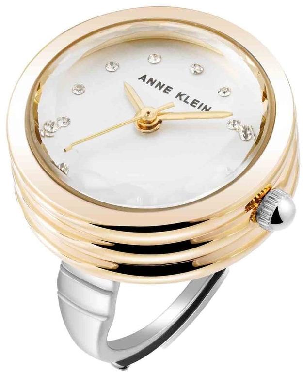 Anne Klein Faceted Crystal Ring Watch AK-5125RINGTT